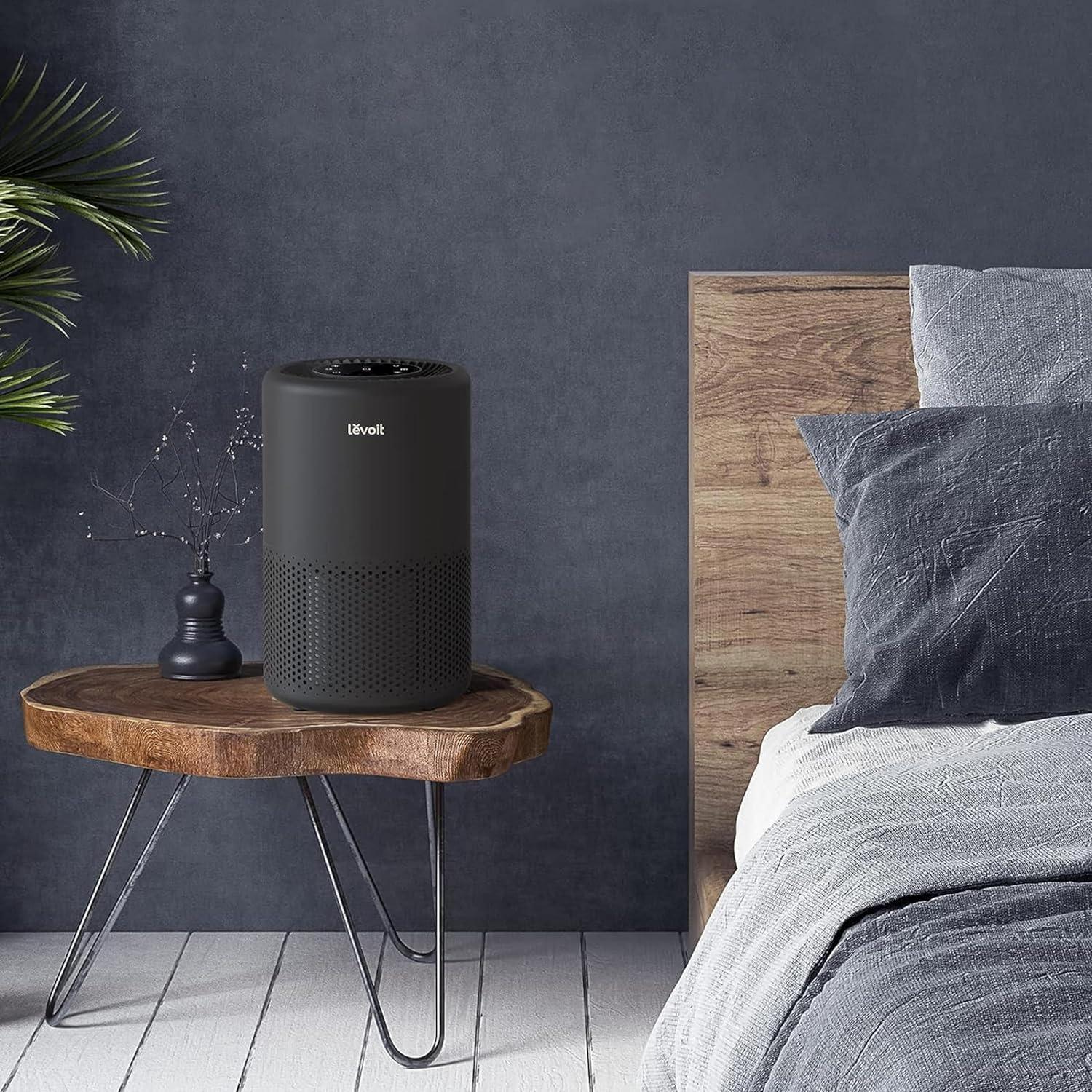 Black HEPA Smart Air Purifier with Alexa and Google Assistant