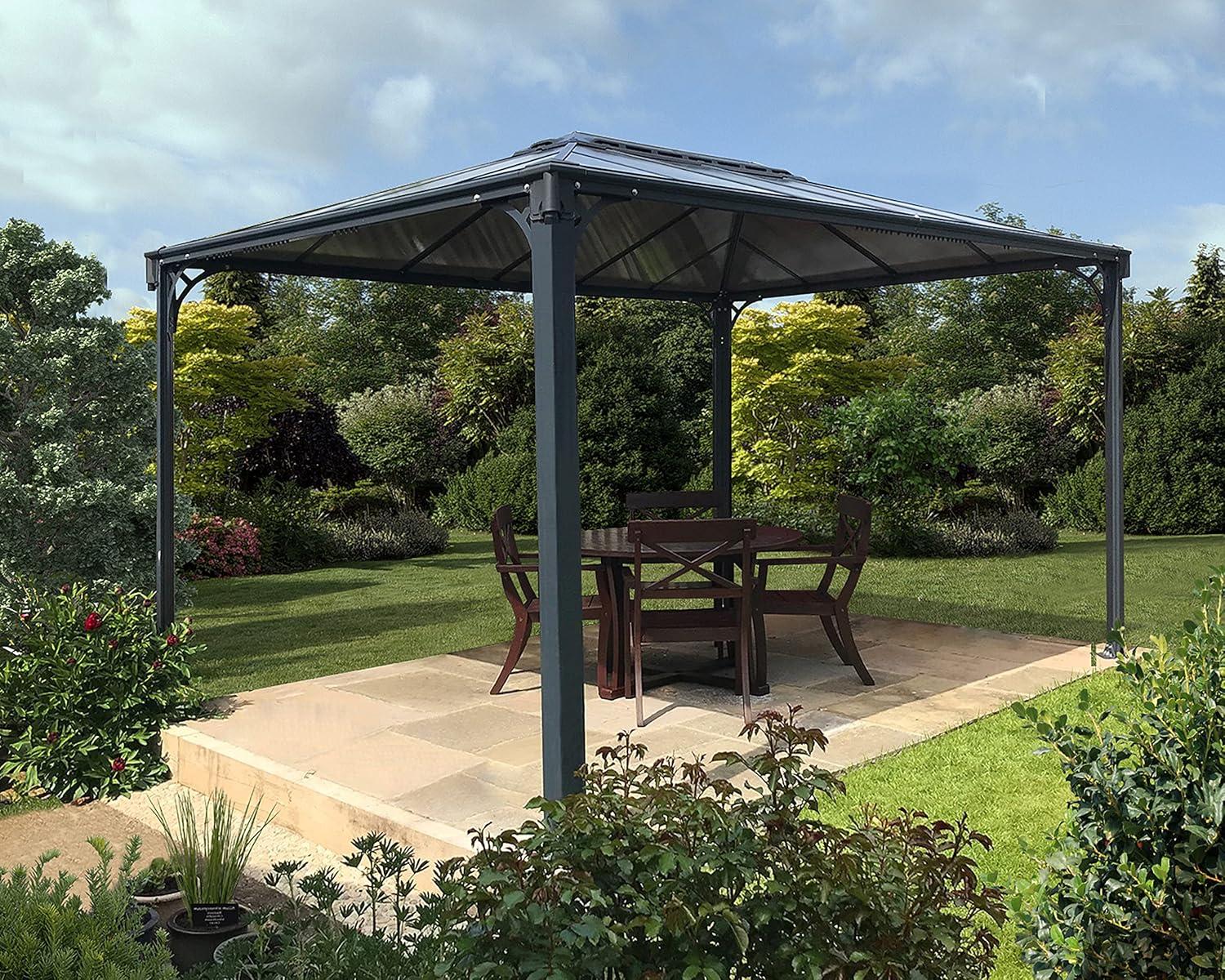 Palram - Canopia Martinique 4300 10' x 14' Polycarbonate/Aluminum Gazebo - Gray/Bronze