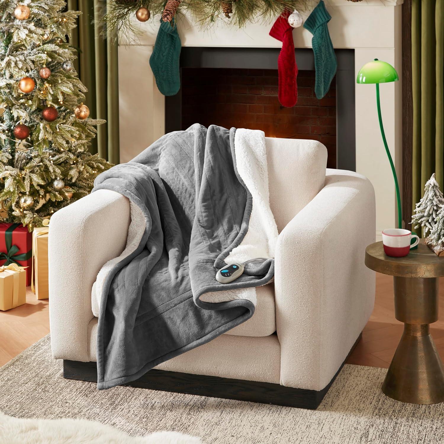 Beautyrest Beautyrest Heated Microlight to Berber Throw