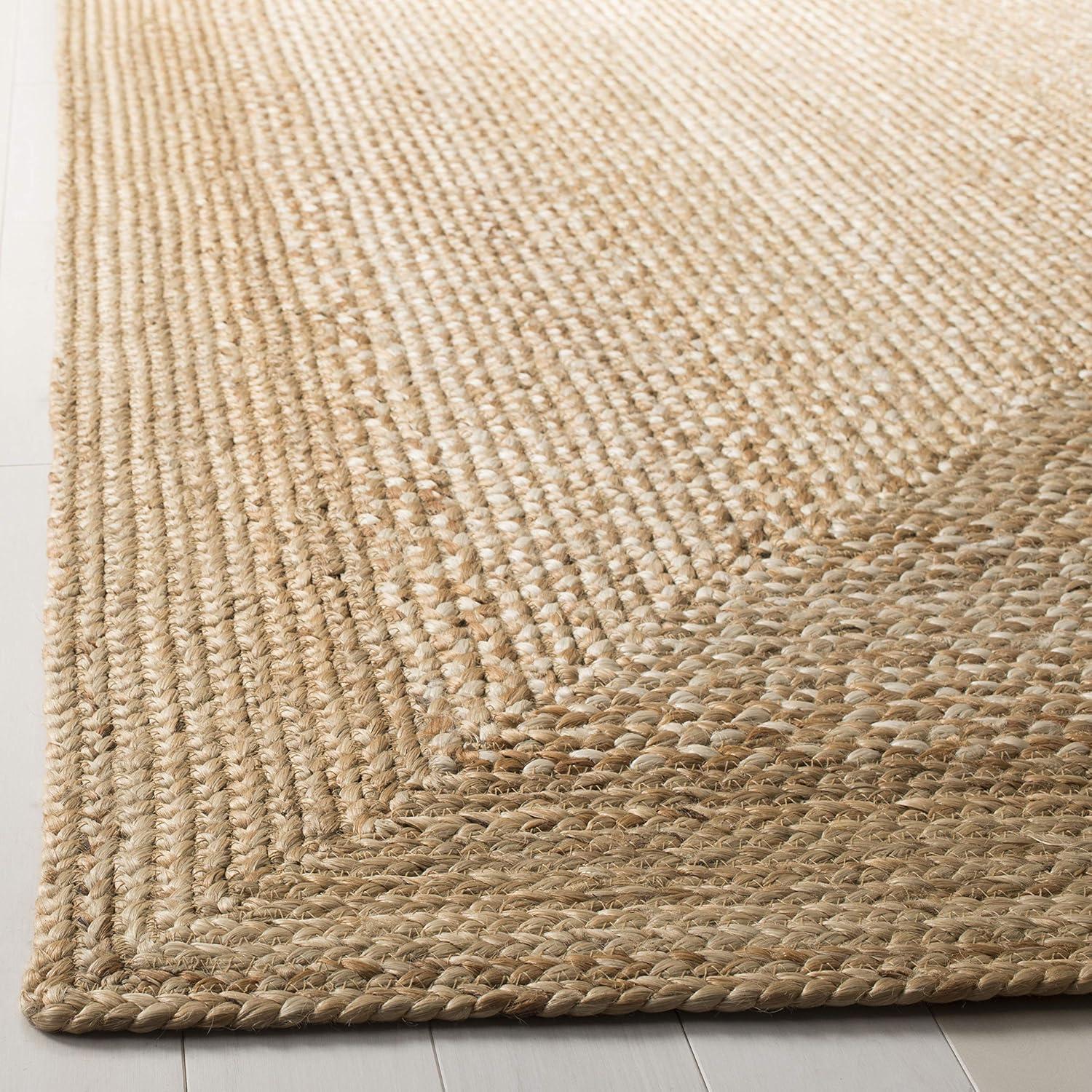 SAFAVIEH Natural Fiber Leo Geometric Area Rug, Natural/Ivory, 4' x 4' Square