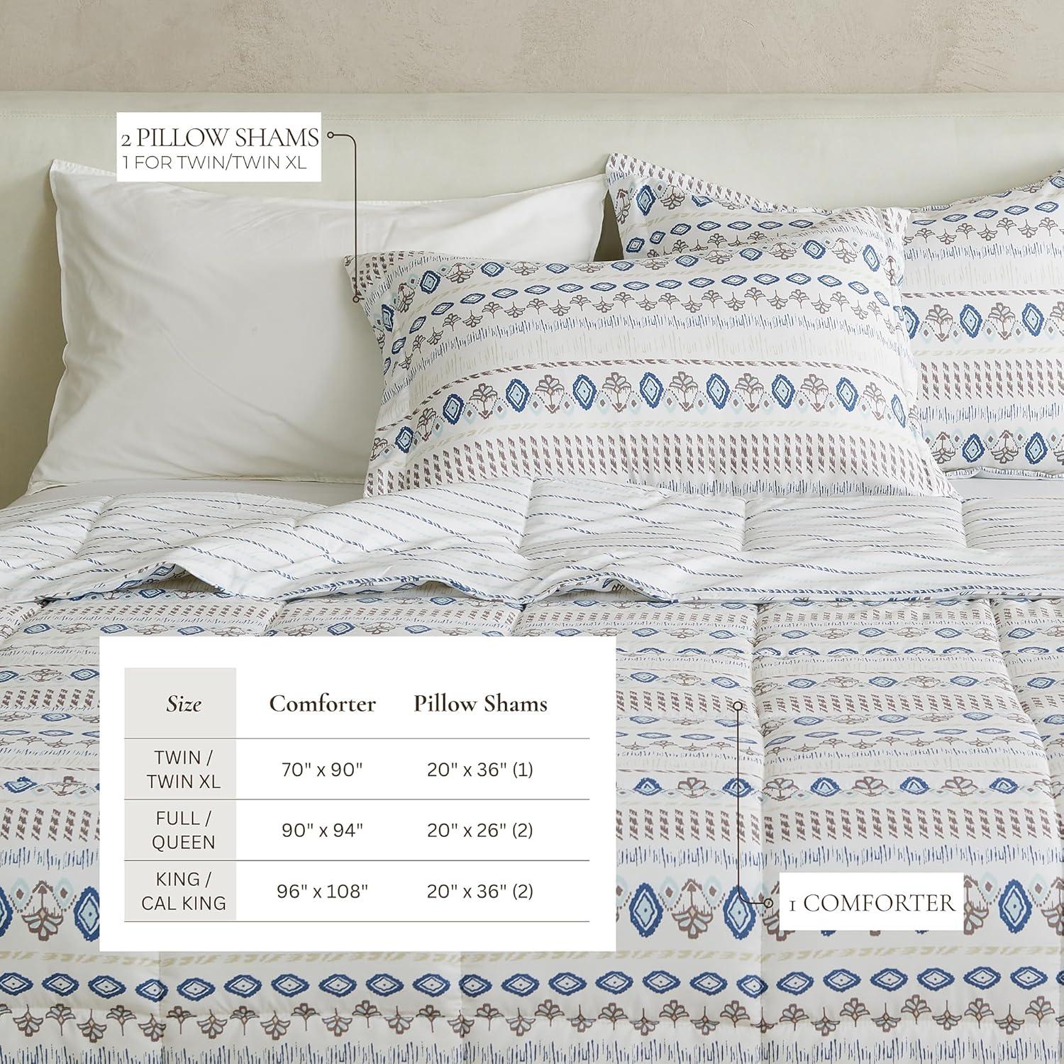 FreshFolds Reversible Microfiber Comforter Set with Shams