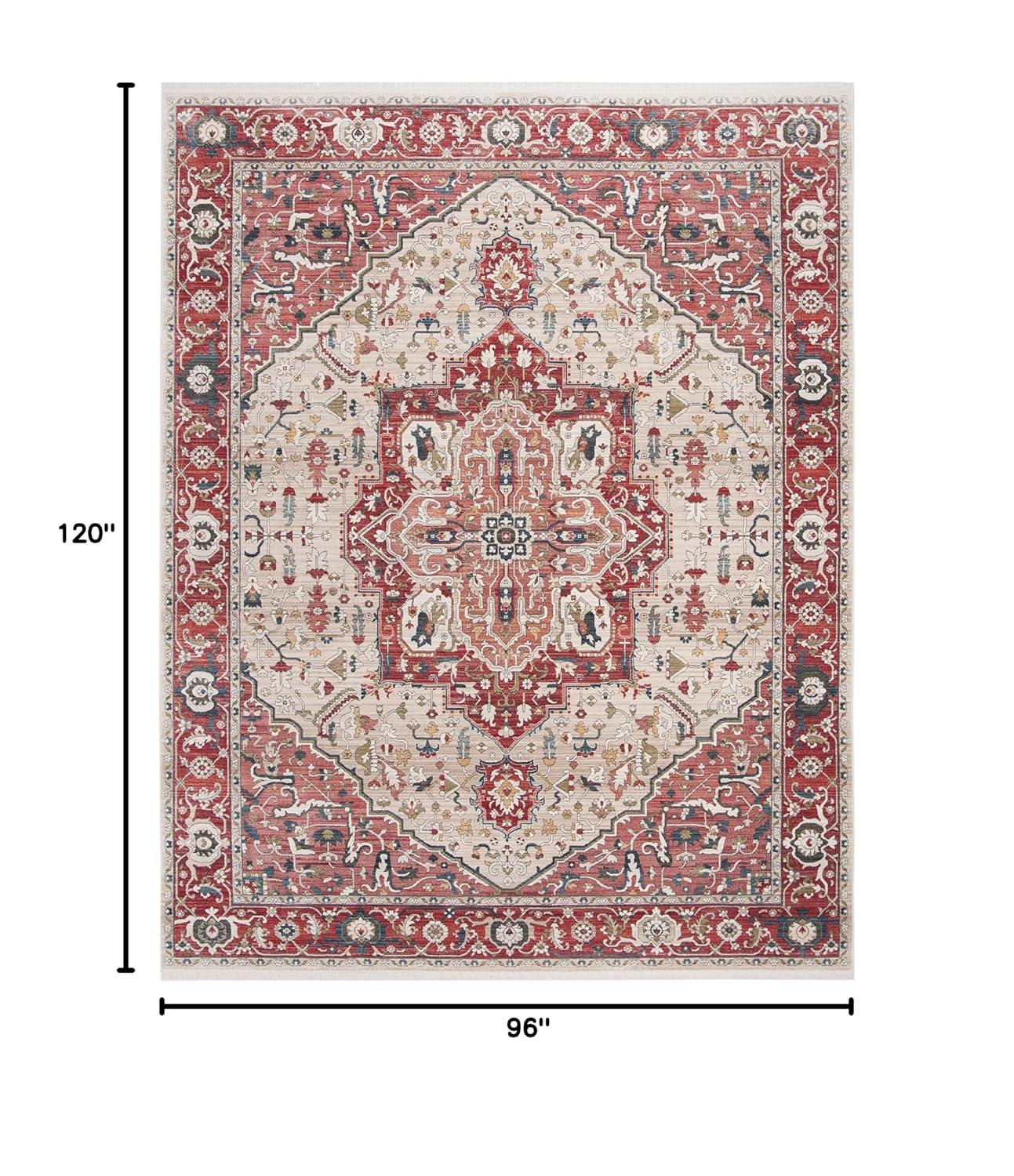 Vintage Persian VTP479 Power Loomed Area Rug - Red/Ivory - 8'x10' - Safavieh.