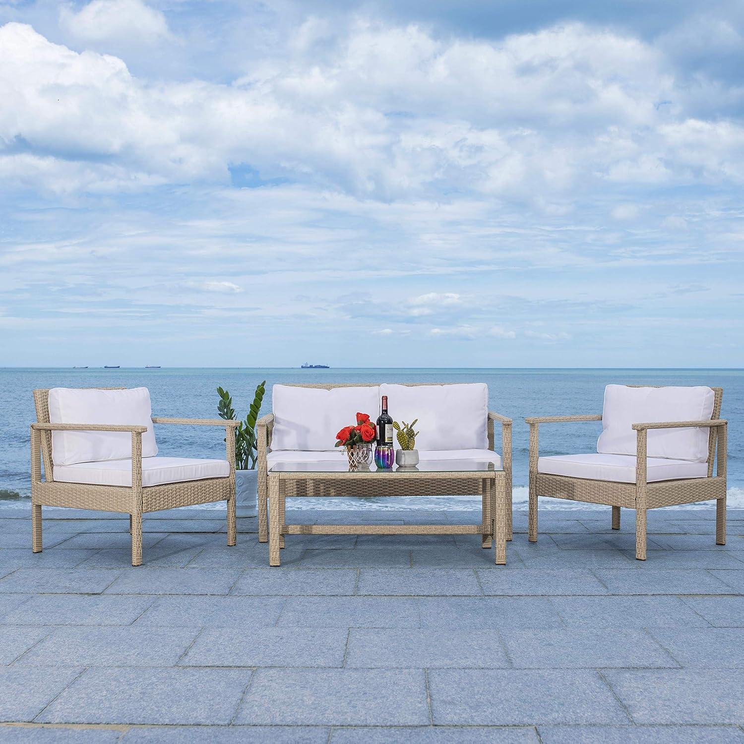 Garnen 4 Piece Patio Outdoor Living Set  - Safavieh