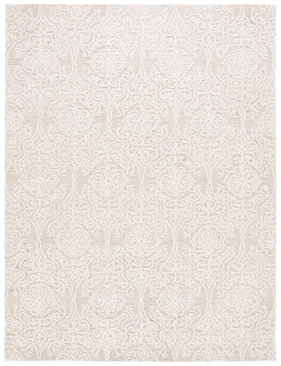 Blossom BLM112 Hand Tufted Indoor Area Rug - Silver/Ivory - 9'x12' - Safavieh