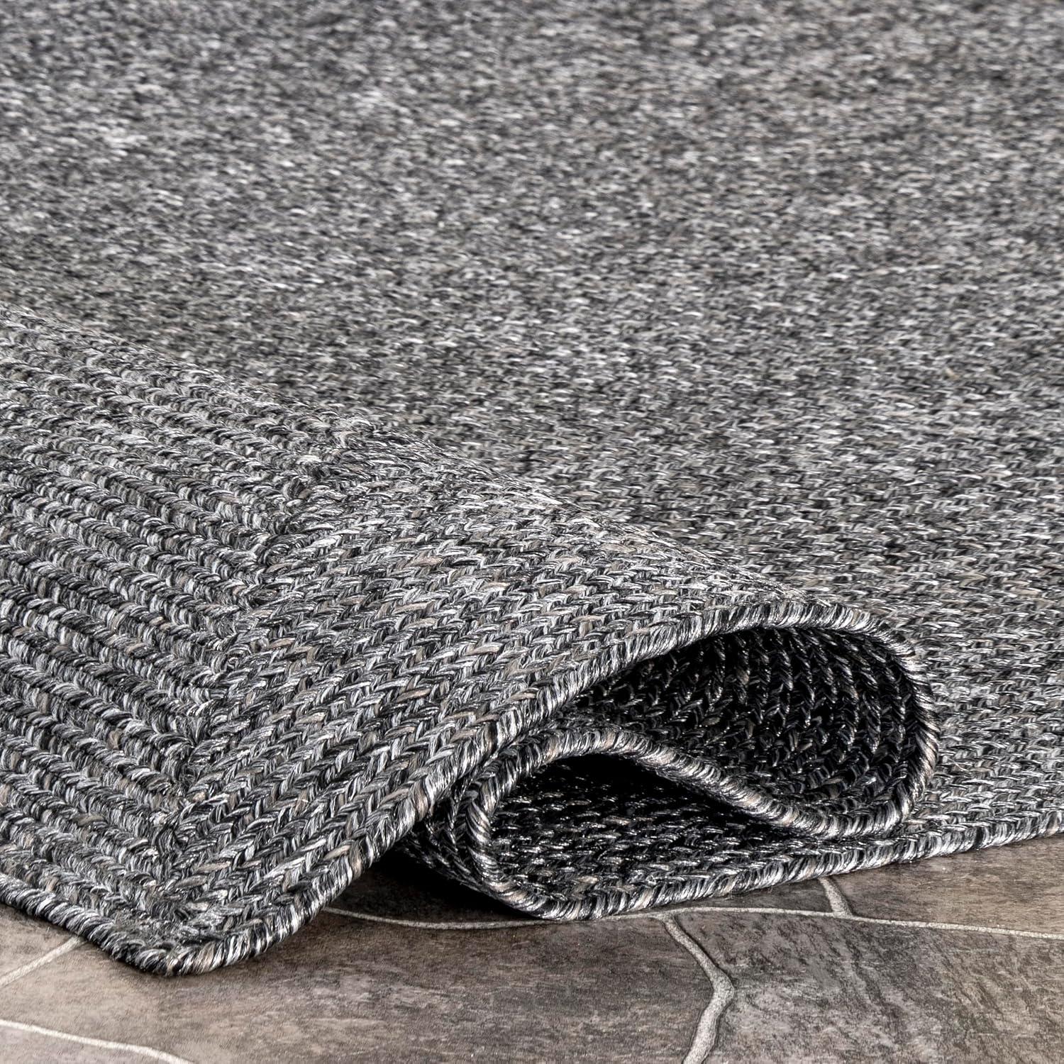 nuLOOM Wynn Braided Indoor/Outdoor Area Rug, Oval 4' x 6', Charcoal