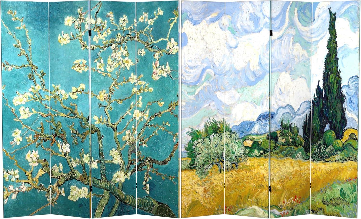 Van Gogh Almond Blossoms and Wheat Field Canvas Folding Room Divider