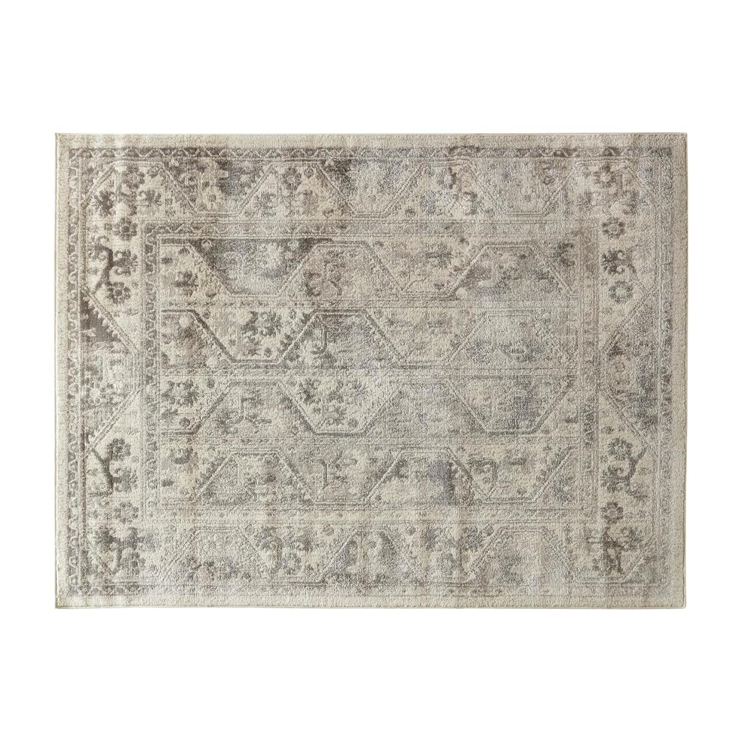 Madison Park Dakota Vienna Woven Turkish Area Rugs for Living Room, Indoor Dining Accent Modern Home Décor, Ultra Soft Floor Carpets for Dining Room, 7'11"W x 10'L, Distressed Tiled Beige
