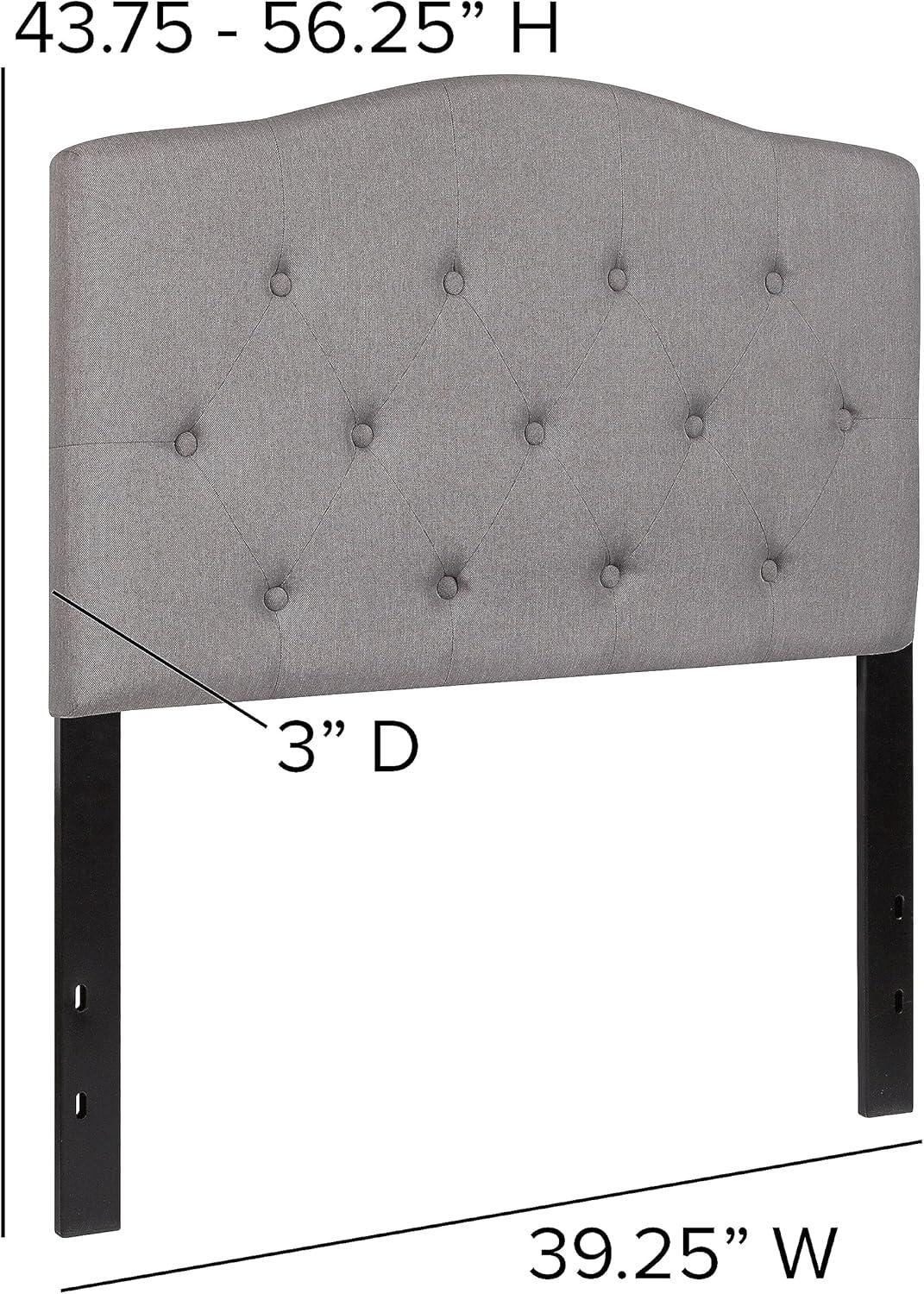 Flash Furniture Cambridge Tufted Upholstered Twin Size Headboard in Light Gray Fabric