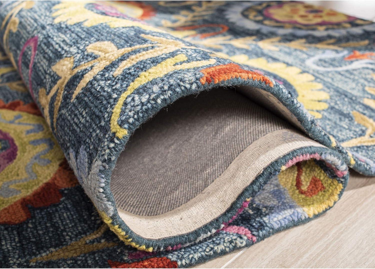 Suzani SZN374 Hand Hooked Indoor Area Rug - Blue/Multi - 8'x10' - Safavieh