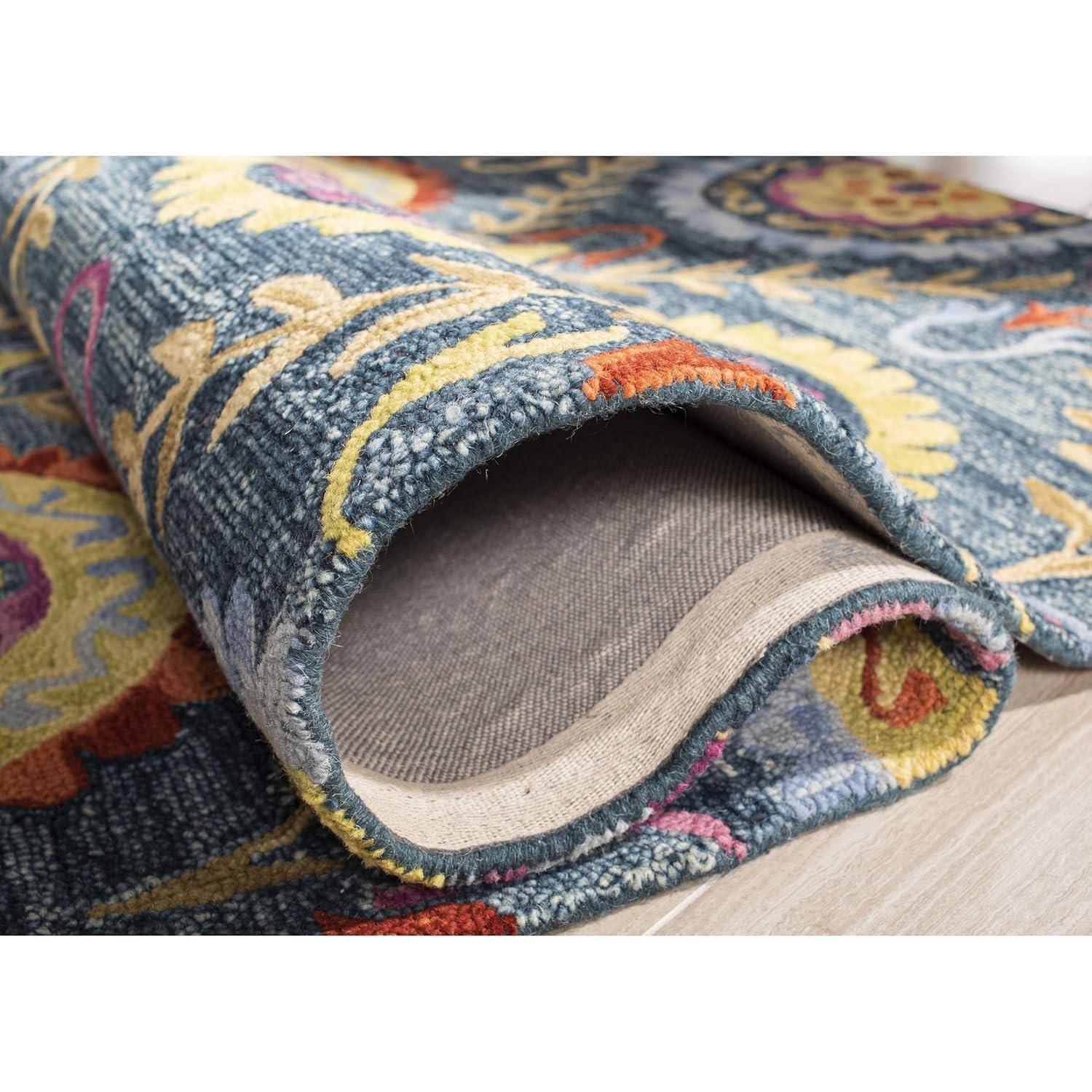 Suzani SZN374 Hand Hooked Indoor Area Rug - Blue/Multi - 8'x10' - Safavieh