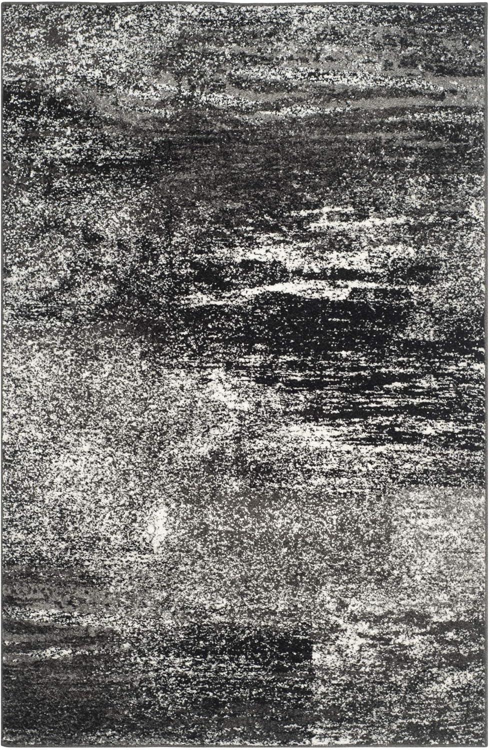 SAFAVIEH Adirondack Rudyard Abstract Area Rug, Silver/Black, 5'1" x 7'6"