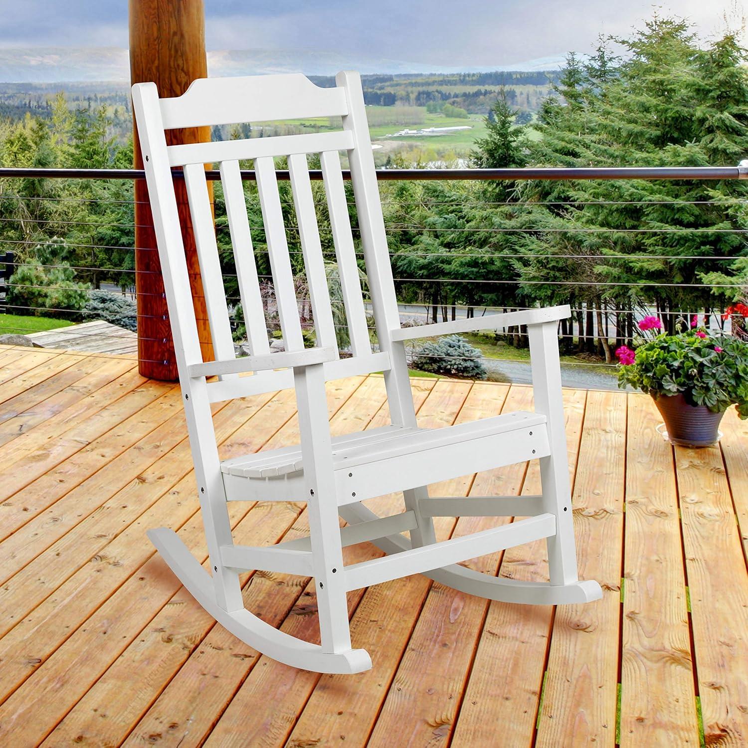 Flash Furniture Winston All-Weather Poly Resin Wood Rocking Chair