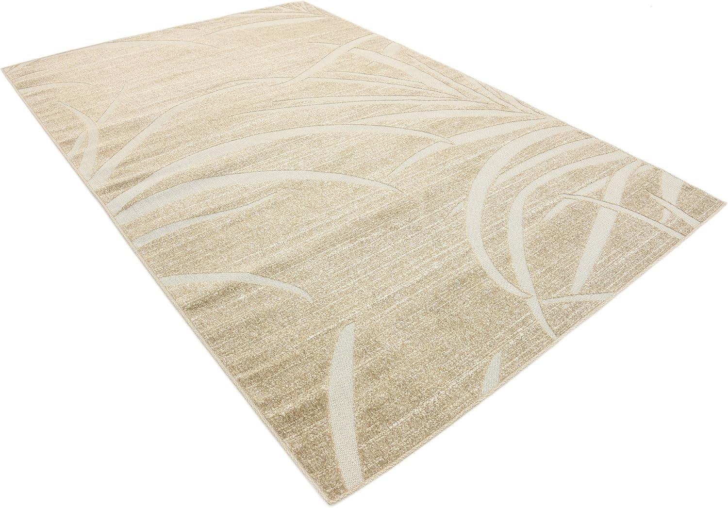 Unique Loom Outdoor Botanical Collection Area Rug - Orlando (6' 1" x 9' Rectangle Beige/Cream)