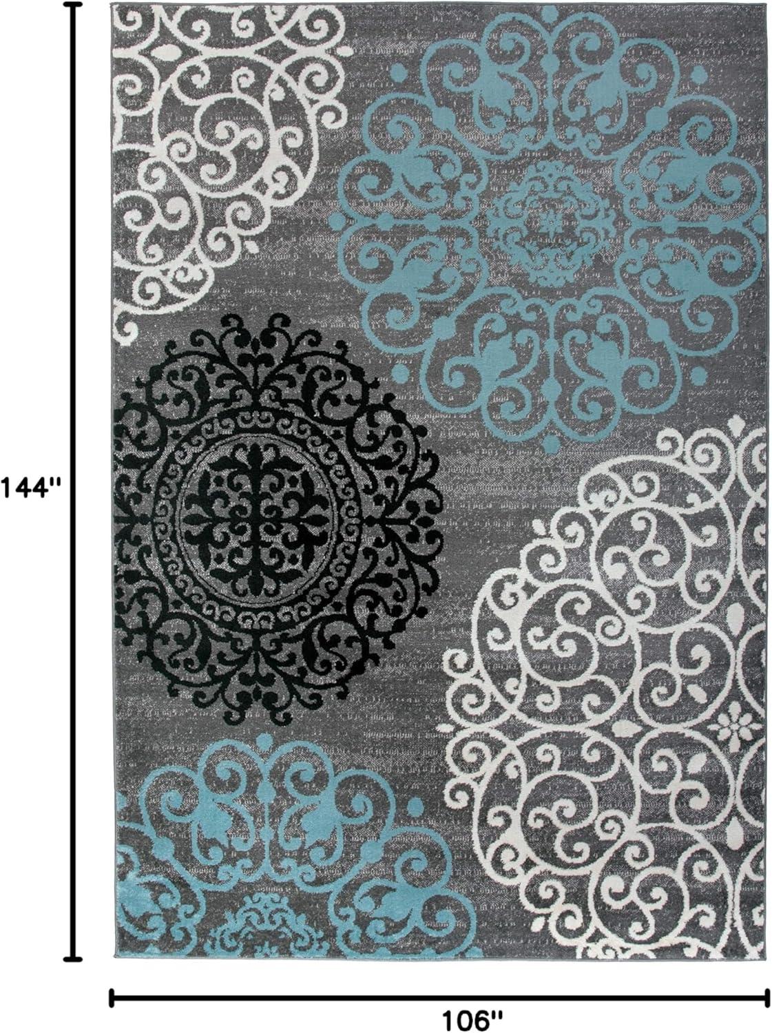 World Rug Gallery Abstract Circle Multi 8'8"x12' Area Rug