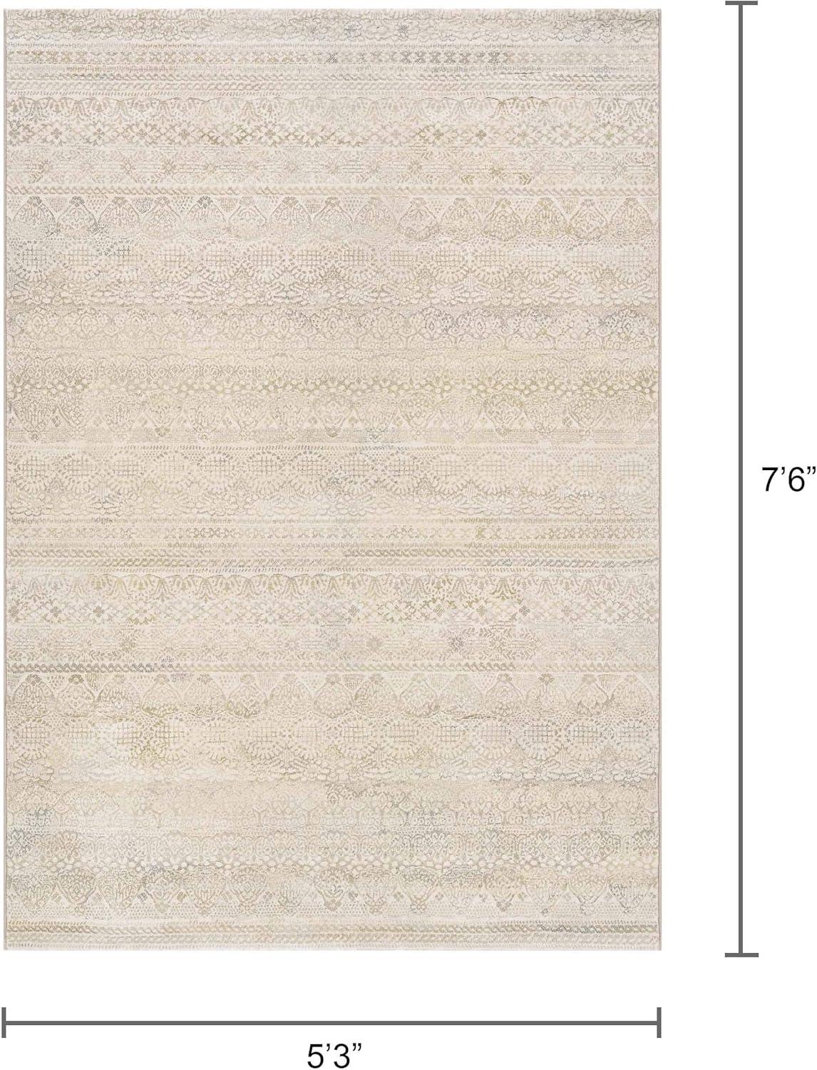 Couristan Easton Capella Area Rug, 5'3" x 7'6", Ivory-Light Grey