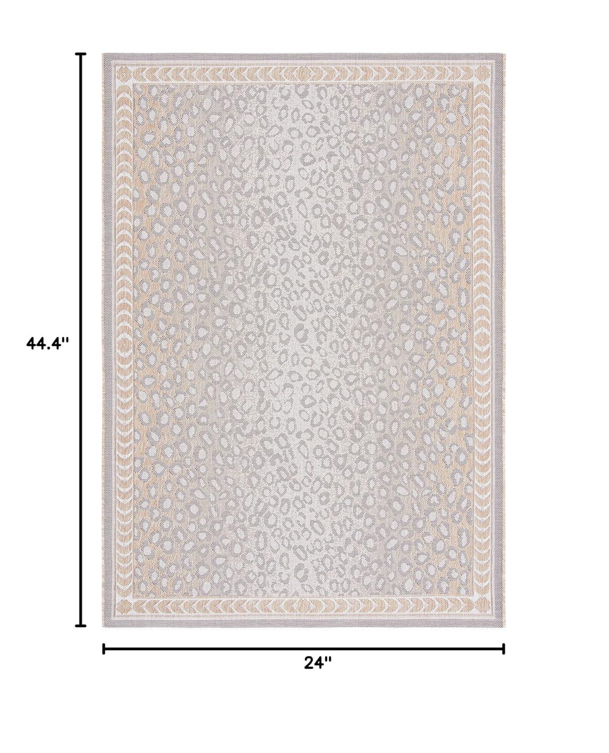 Courtyard CY6100 Power Loomed Indoor/Outdoor Accent Rug - Beige/Gold - 2'x3'7" - Safavieh.