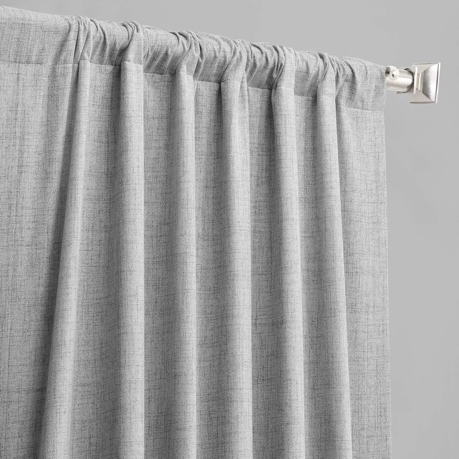 HPD Half Price Drapes Grommet Blackout Curtains for Bedroom Thermal Cross Linen 50 X 84 (1 Panel), FLCW-CBO1911-84-GR, Millennial Grey