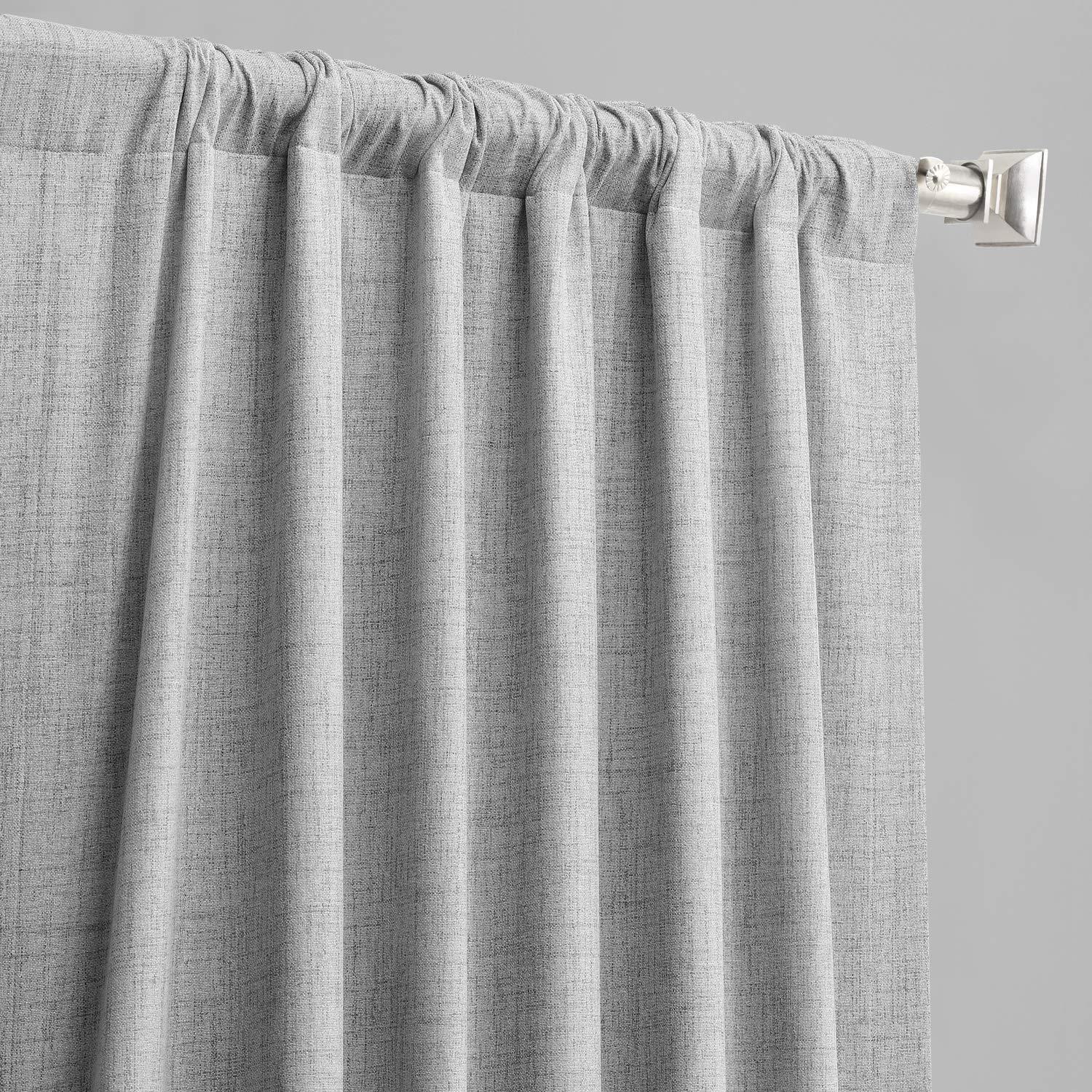 HPD Half Price Drapes Grommet Blackout Curtains for Bedroom Thermal Cross Linen 50 X 84 (1 Panel), FLCW-CBO1911-84-GR, Millennial Grey