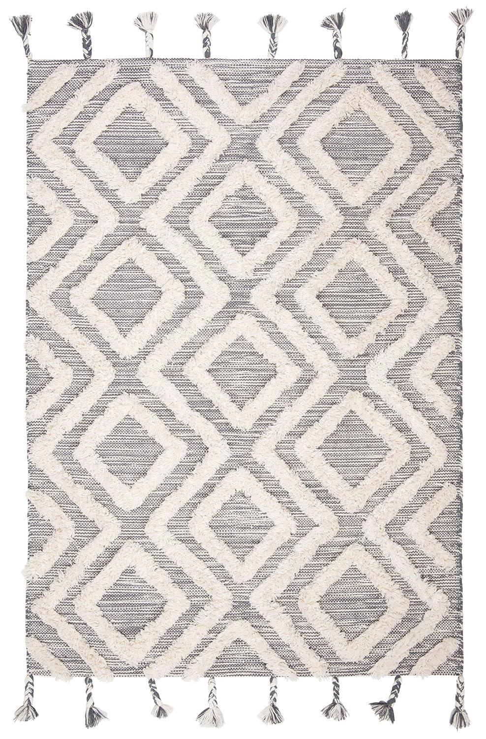Kenya KNY331 Hand Tufted Area Rug - Grey/Ivory - 4'x6' - Safavieh.