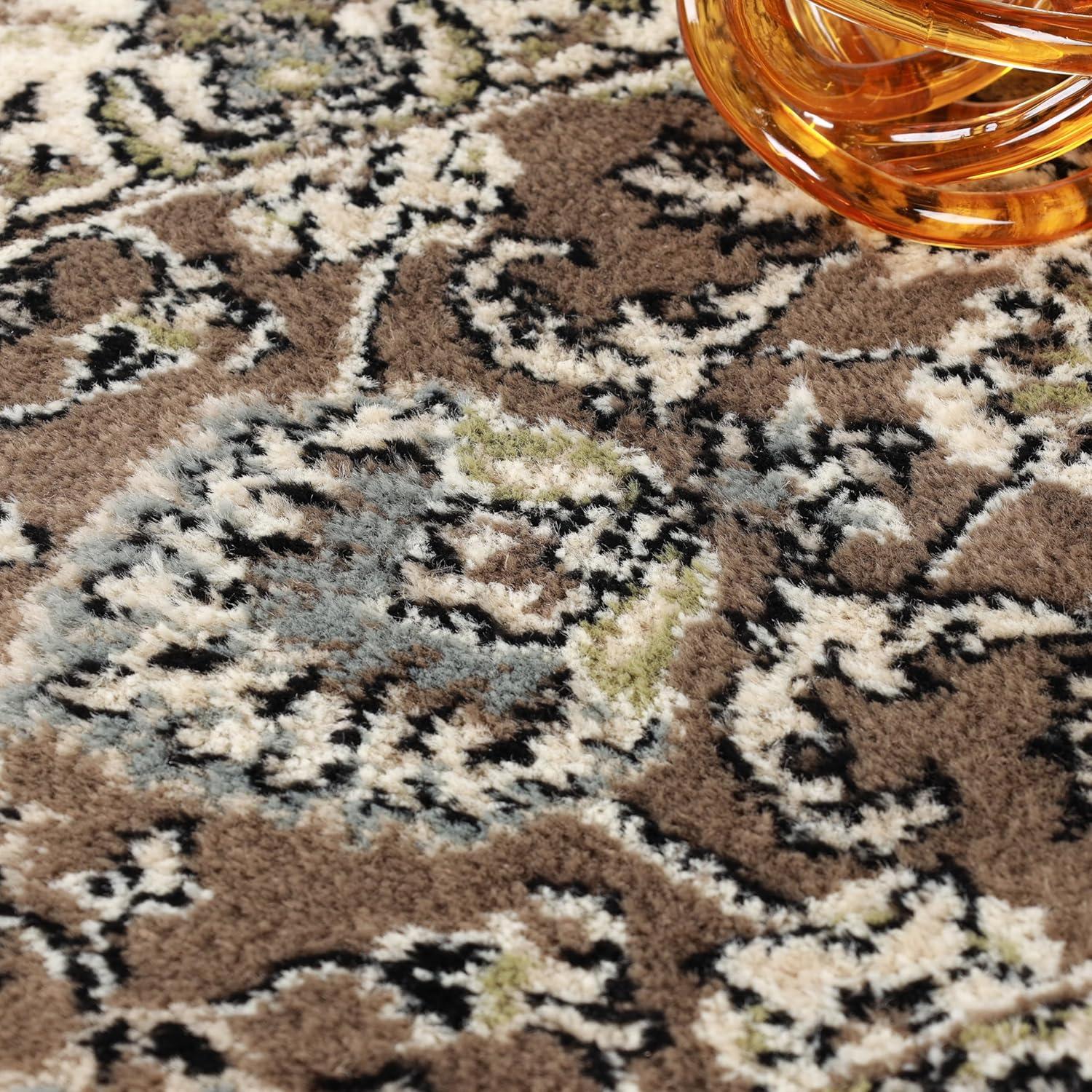 Superior Lille Traditional Floral Indoor Area Rug, 4' x 6', Brown