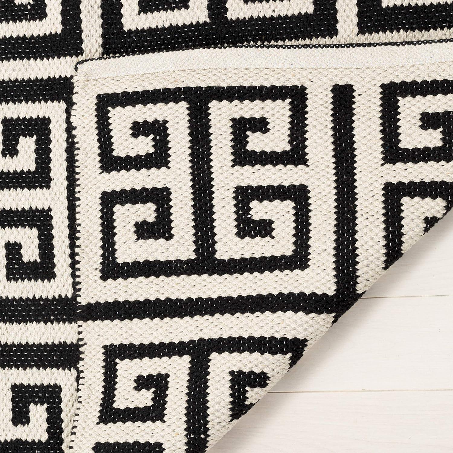 Montauk MTK724 Hand Woven Indoor Runner Rug - Black/Ivory - 2'3"x7' - Safavieh.