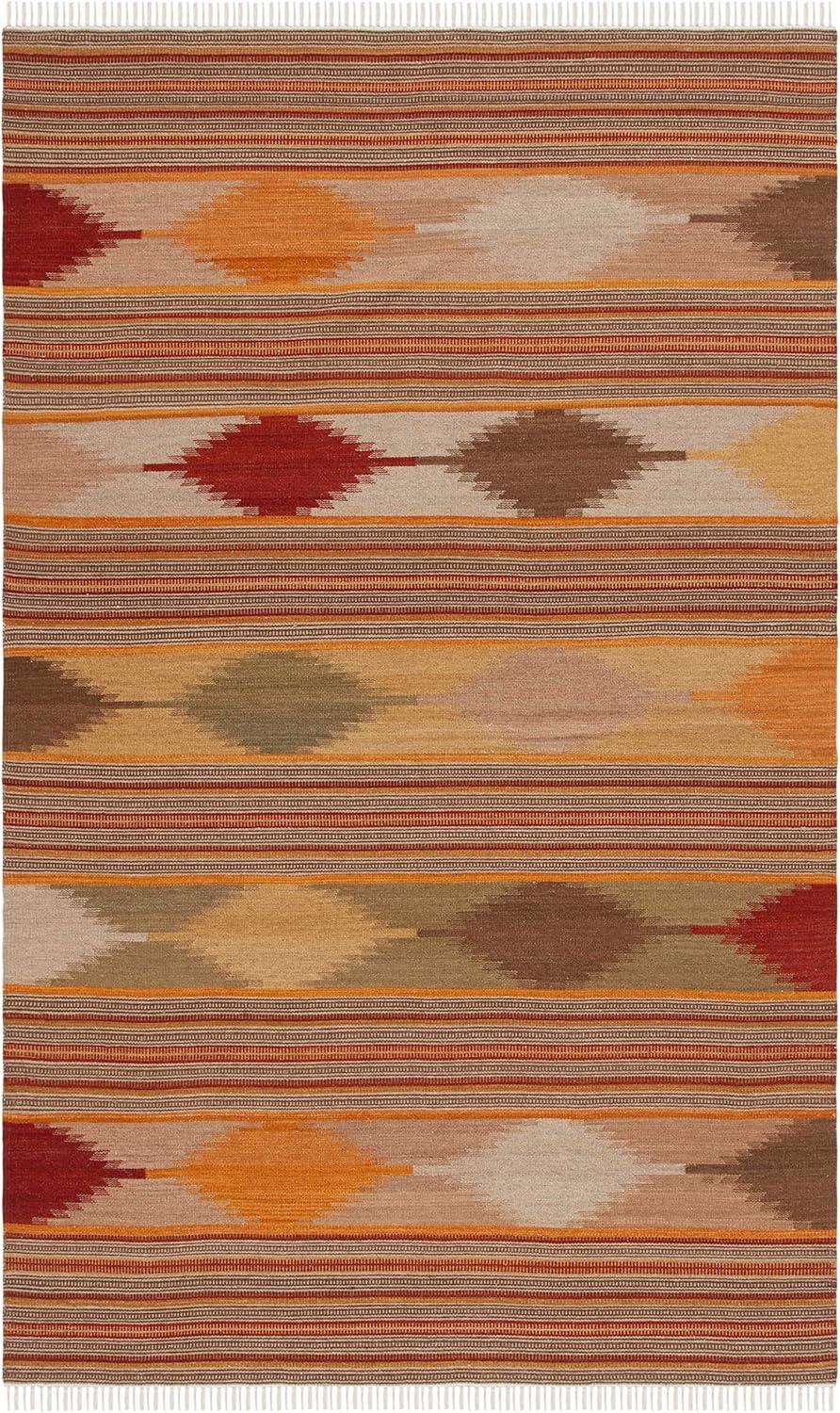 Kilim NVK175 Hand Woven Accent Rug - Natural/Multi - 3'x5' - Safavieh.
