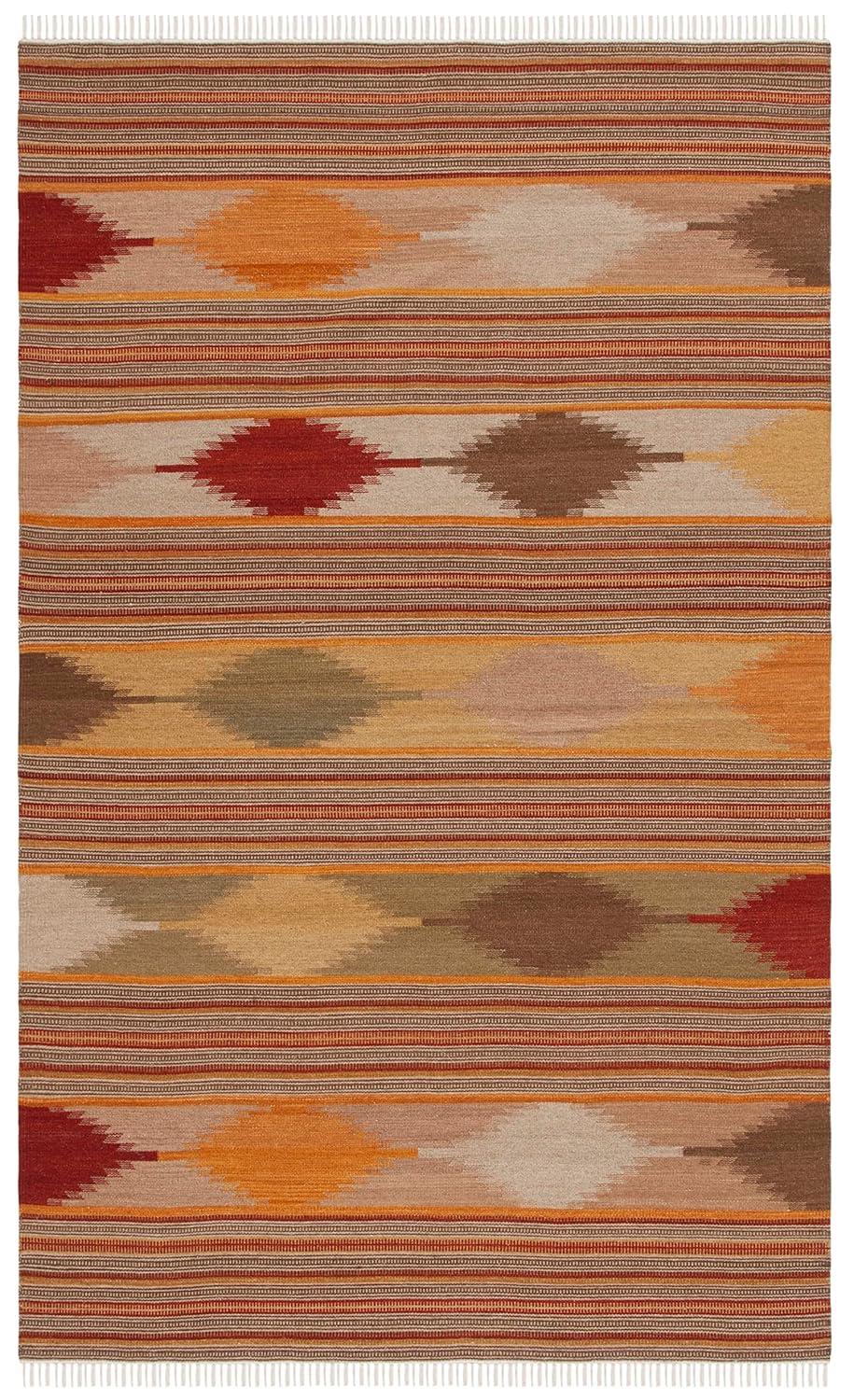 Kilim NVK175 Hand Woven Accent Rug - Natural/Multi - 3'x5' - Safavieh.