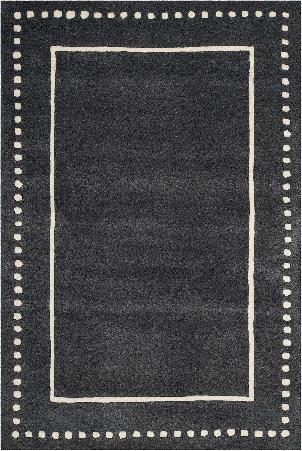 Bella BEL151 Hand Tufted Area Rug - Dark Grey/Ivory - 4'x6' - Safavieh.