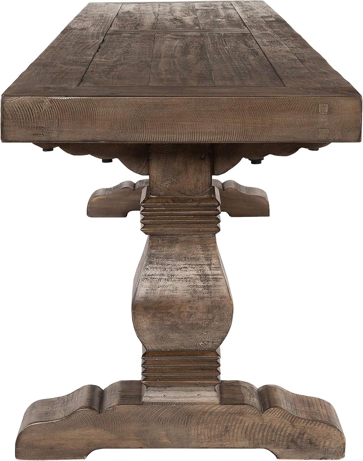 Quincy Rustic Reclaimed Pine Pedestal Base 66" Bench