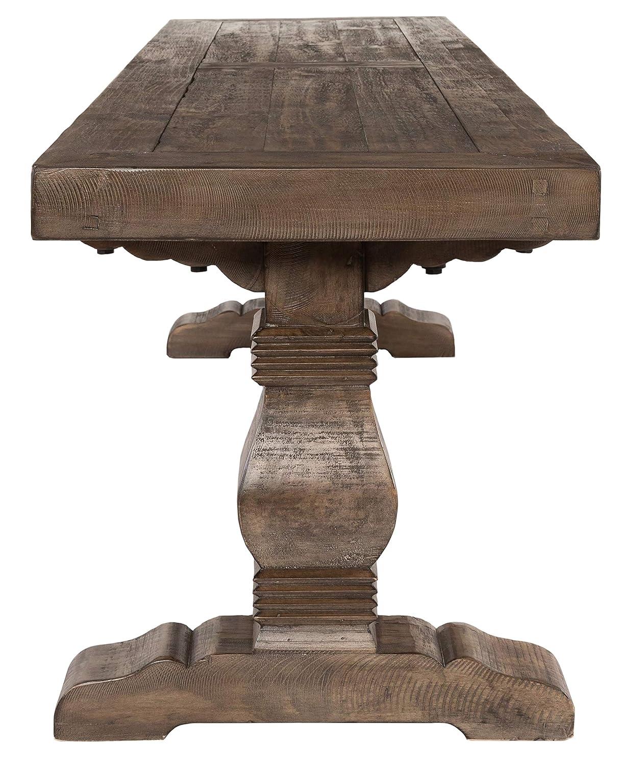 Quincy Rustic Reclaimed Pine Pedestal Base 66" Bench