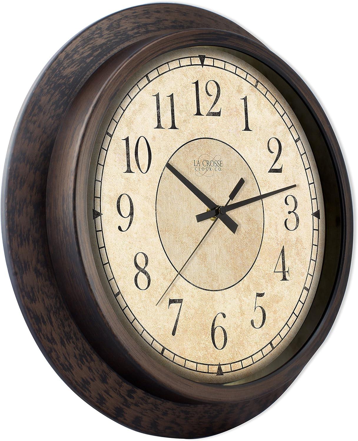 Rustic Brown 14" Round Analog Wall Clock