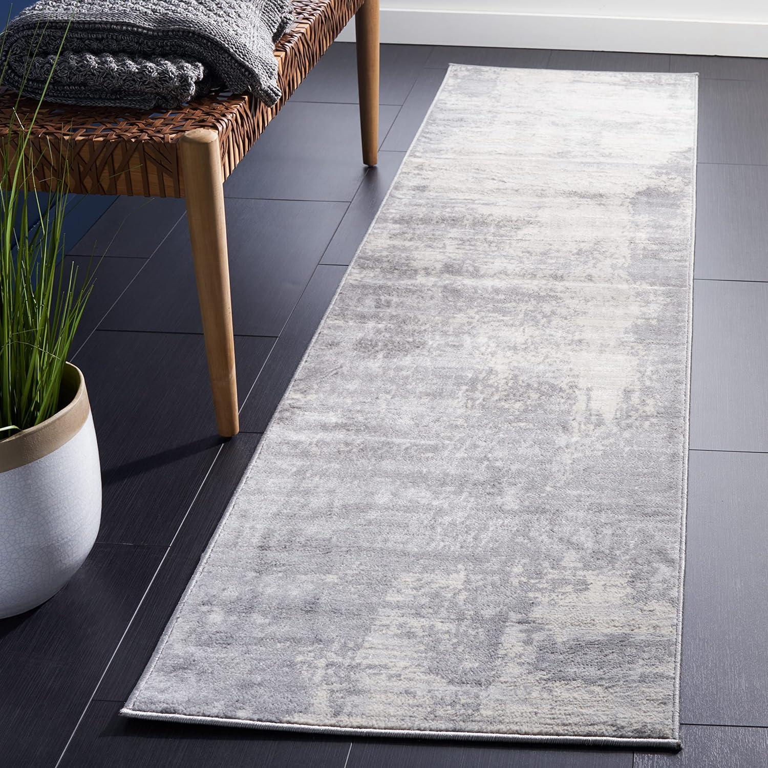 Jasper JSP101 Power Loomed Runner Rug - Light Grey/Ivory - 2'x12' - Safavieh