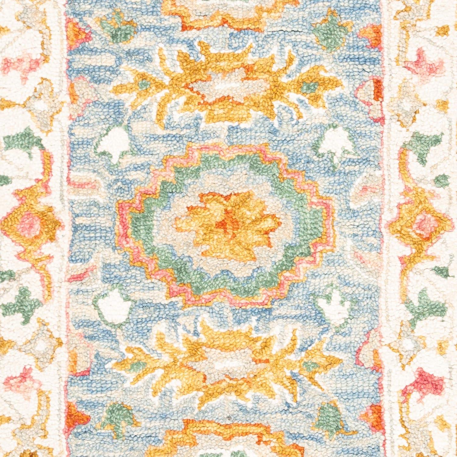 Aspen APN117 Hand Tufted Indoor Accent Rug - Blue/Ivory - 2'3"x5' - Safavieh