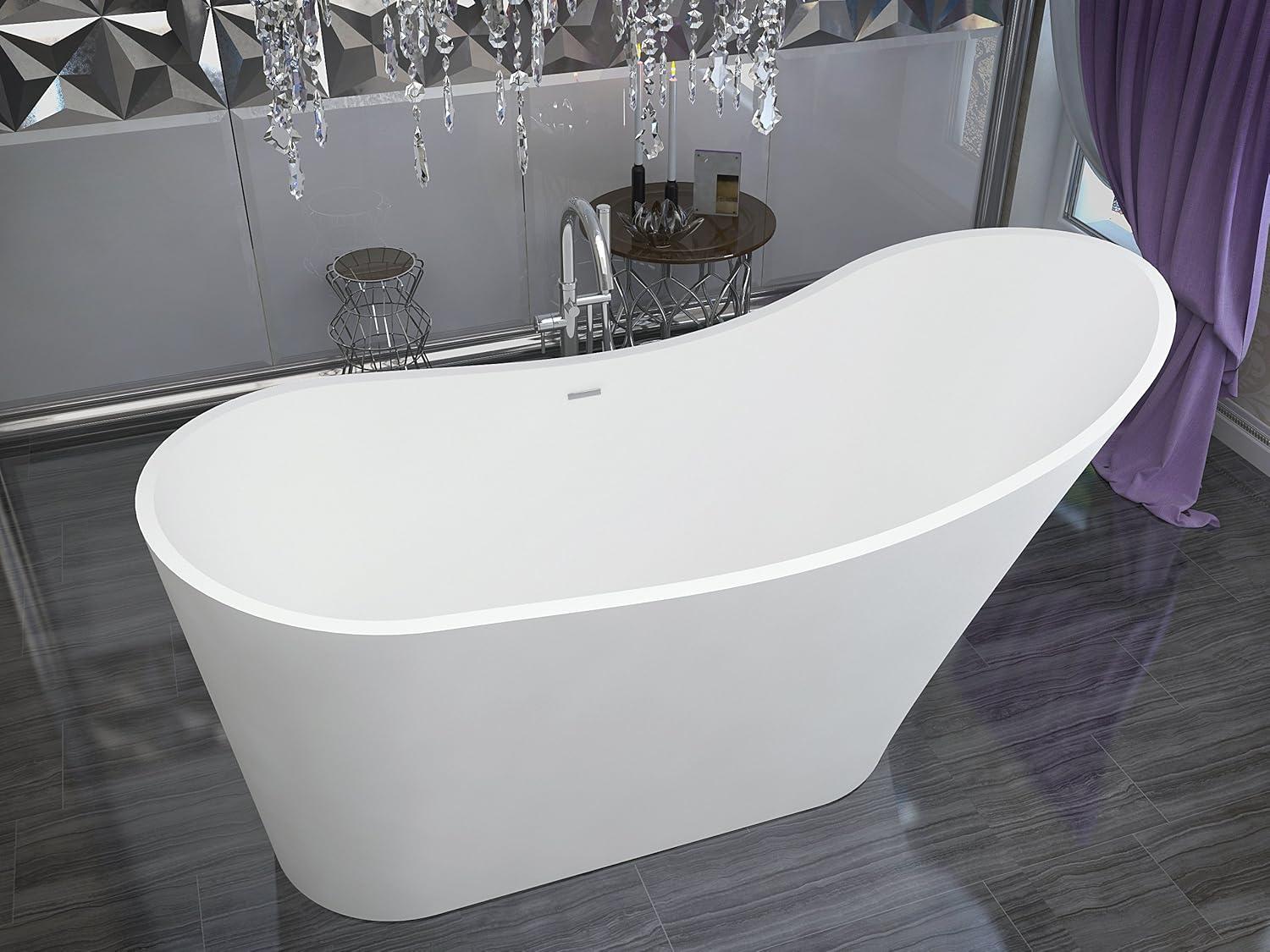 Alto 67'' x 30'' Freestanding Soaking Solid Surface Bathtub