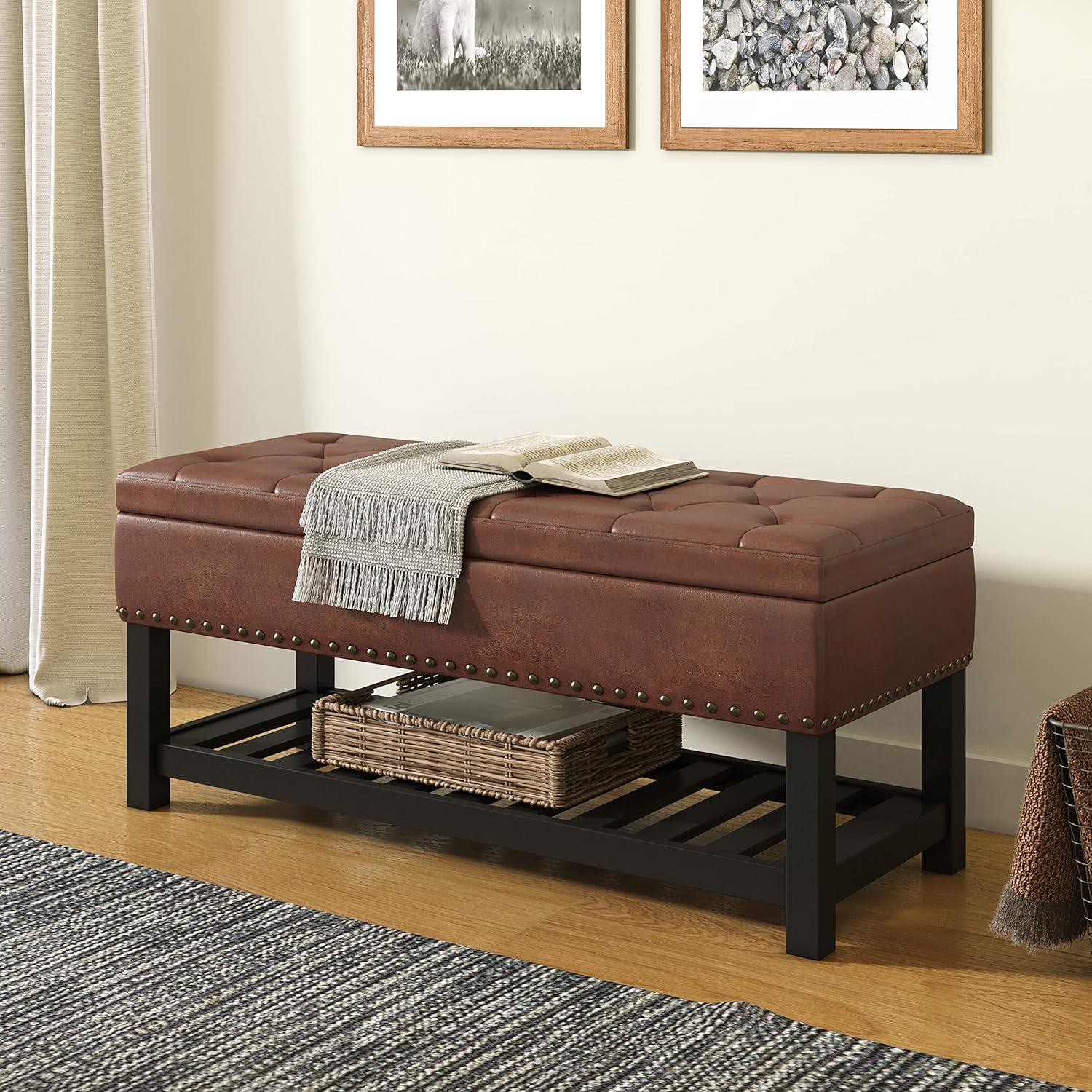 Lomond Faux Leather Upholstered Storage Bench