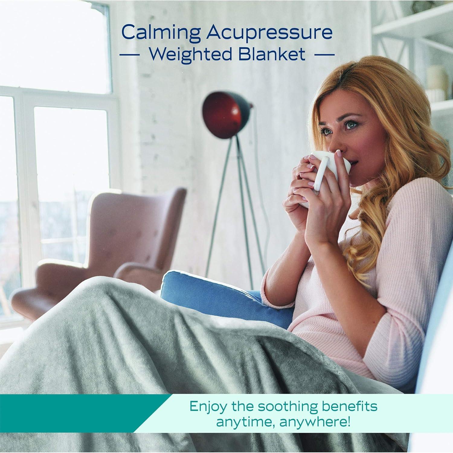 DreamLab 15lb Weighted Blanket with Washable Cover, Grey