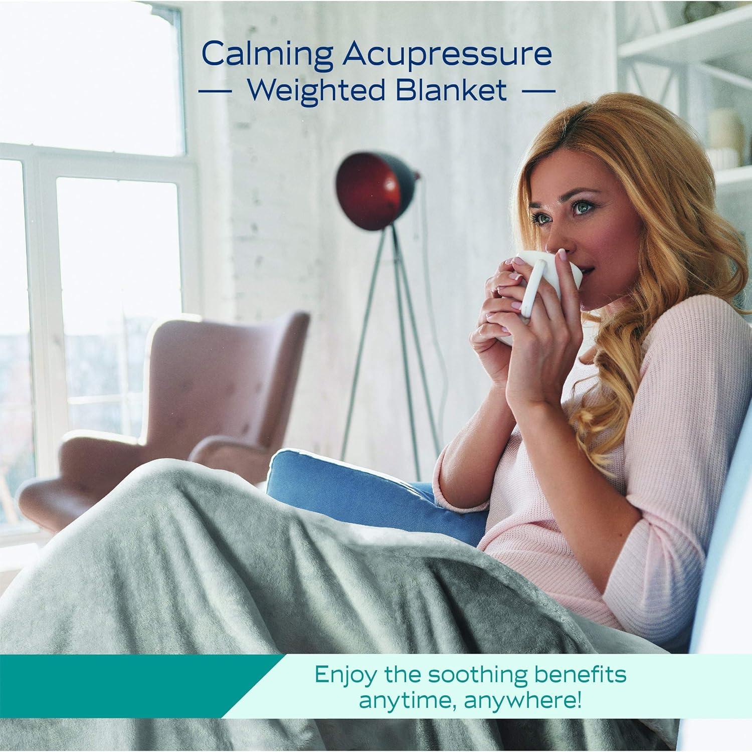 DreamLab 15lb Weighted Blanket with Washable Cover, Grey