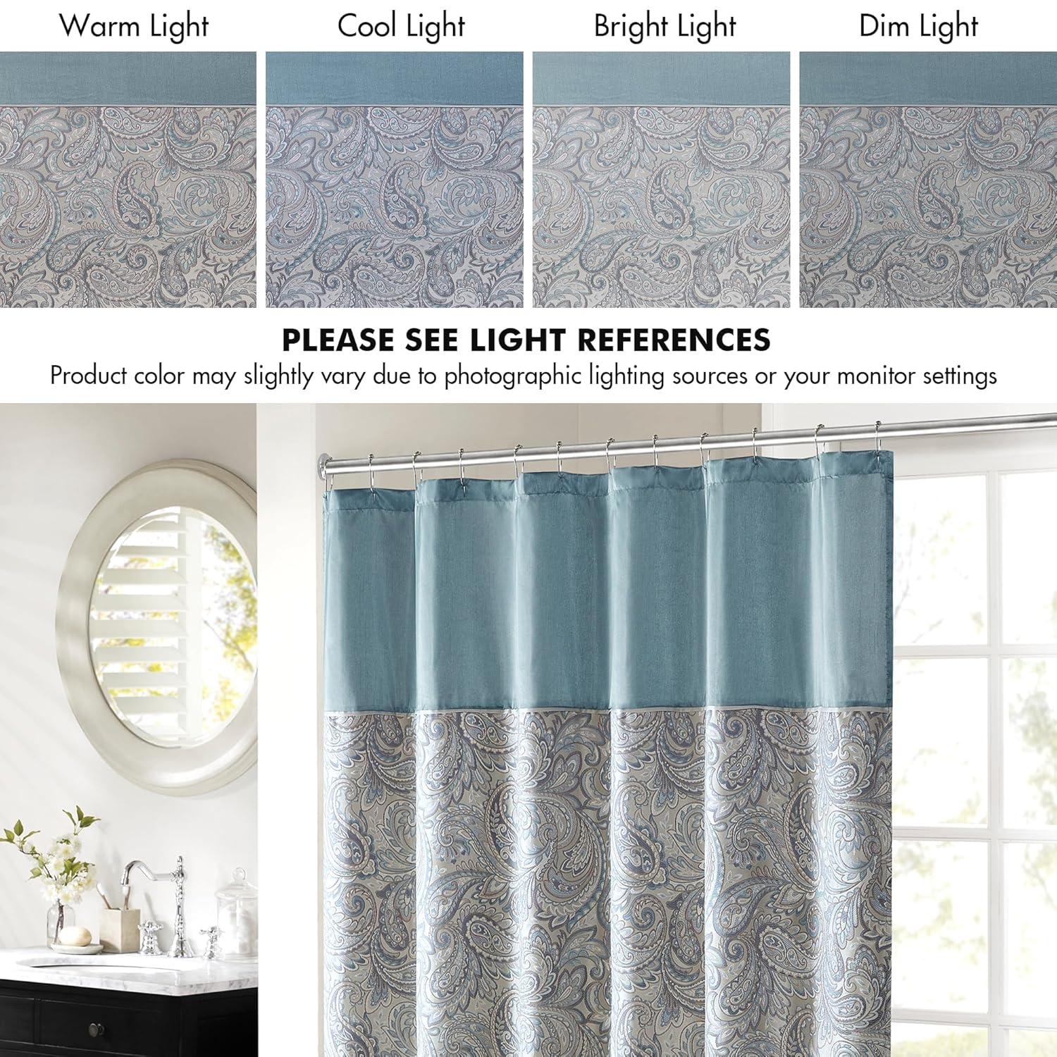 Madison Park Aubrey Paisley Jacquard Shower Curtain
