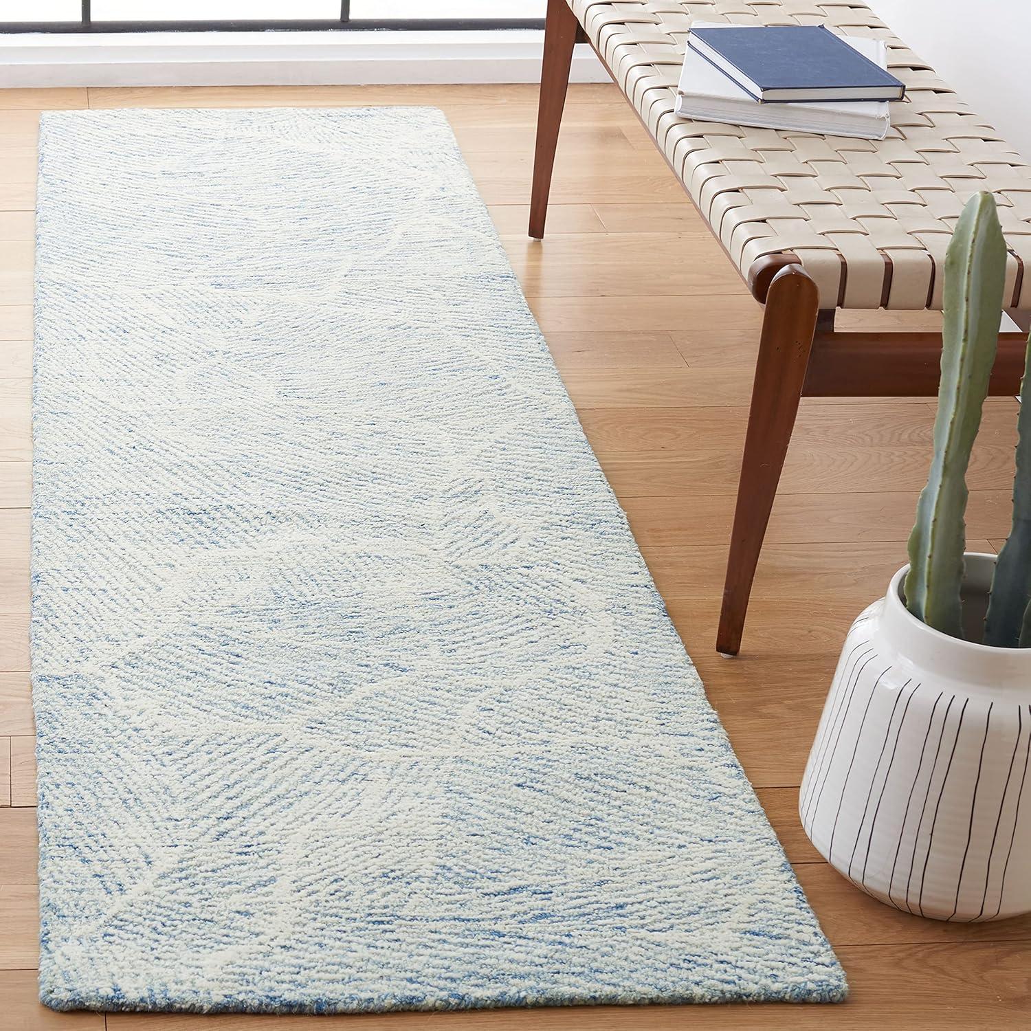 Metro MET999 Hand Tufted Indoor Runner Rug - Blue/Ivory - 2'3"x8' - Safavieh