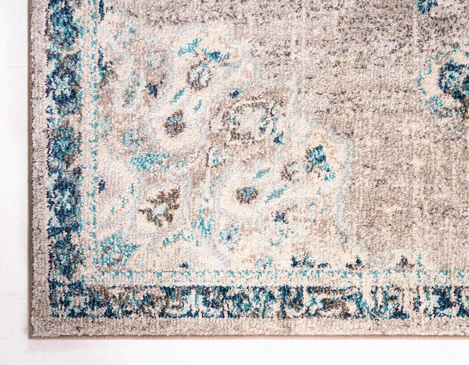 Unique Loom Penrose Collection Area Rug - Alexis (7' 10" x 10' Rectangle Gray/Beige)