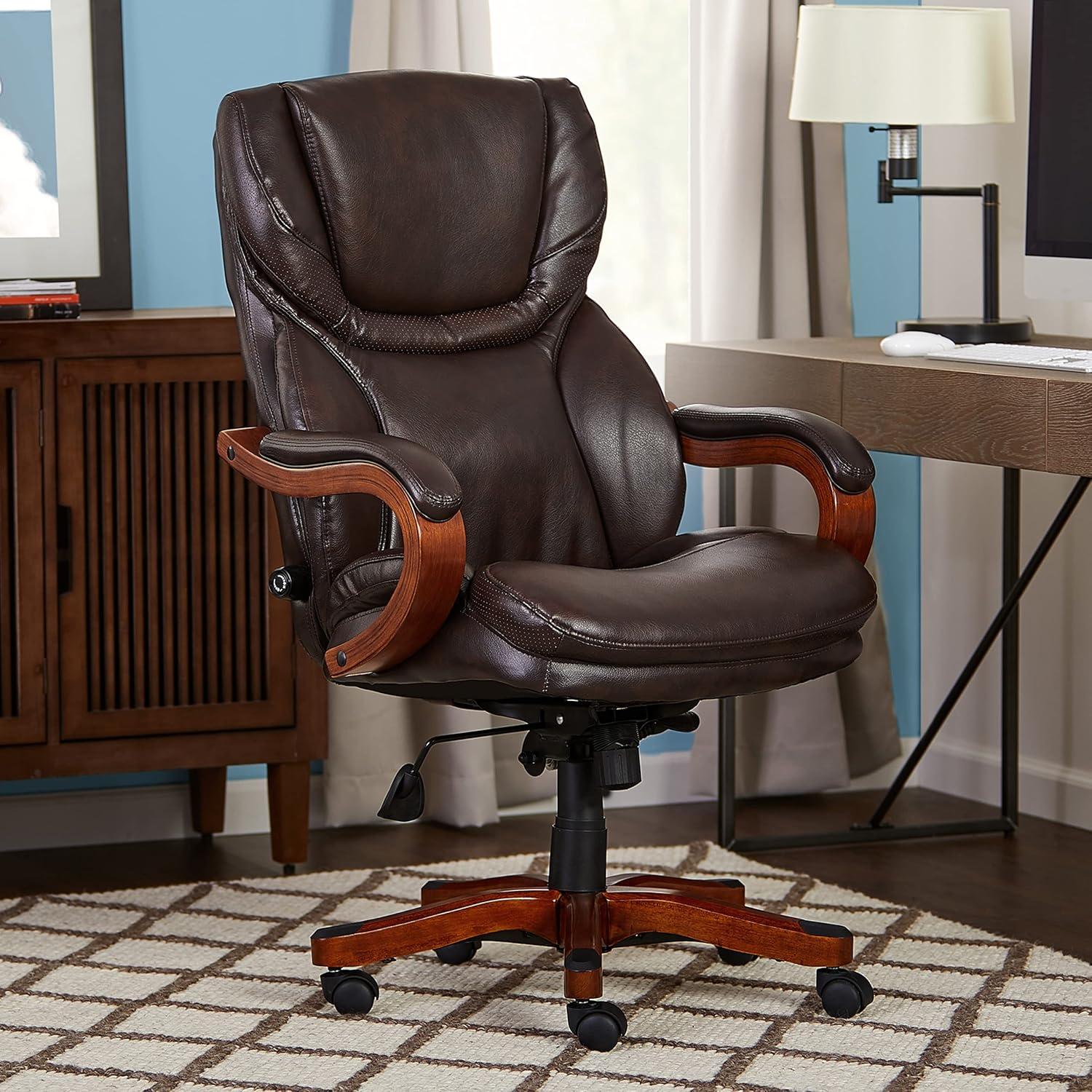 Conway High Back Brown Faux Leather Executive Swivel Chair