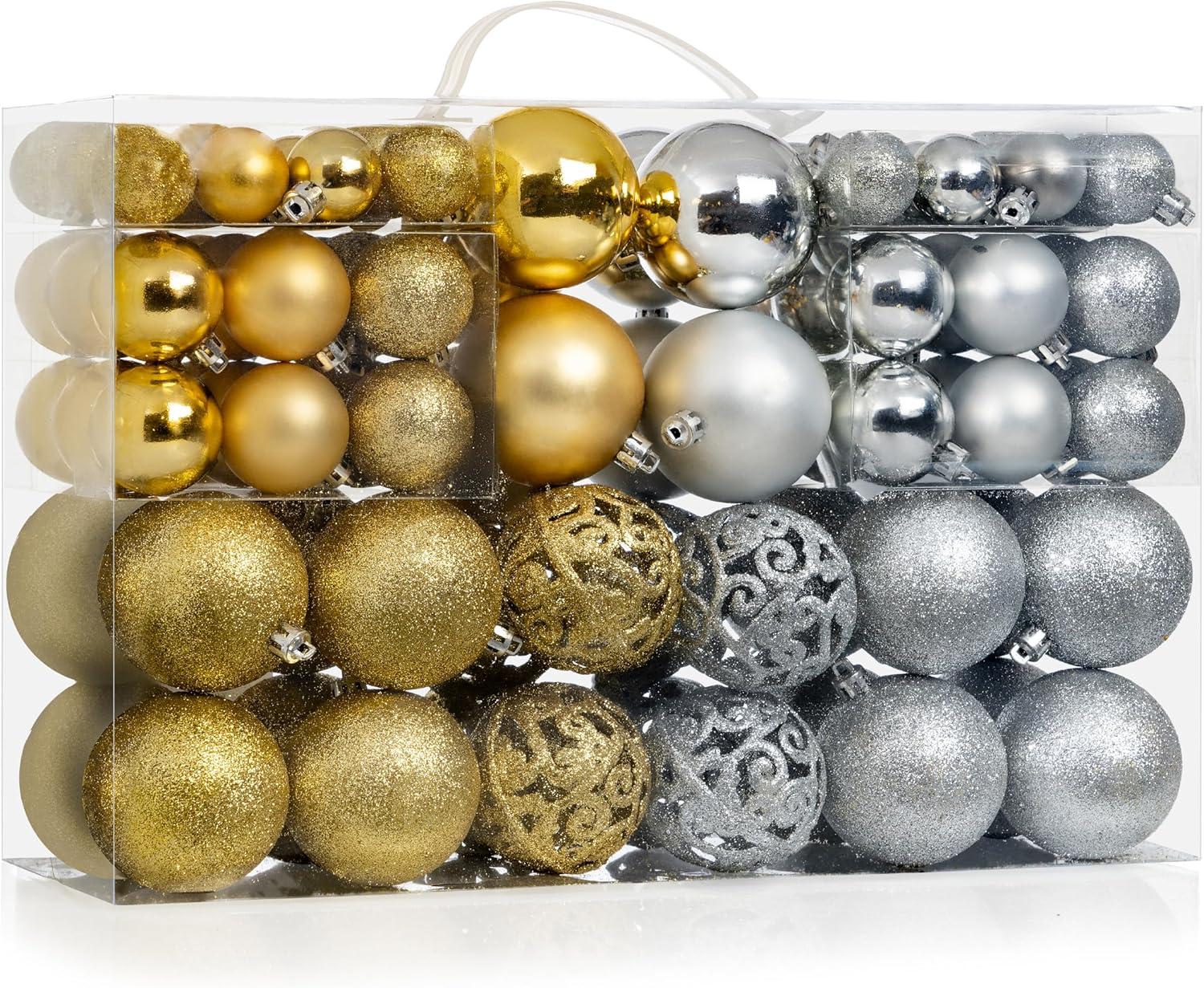 R N' Ds Shatterproof Christmas Ornament Balls - Gold and Silver - 100 Pack