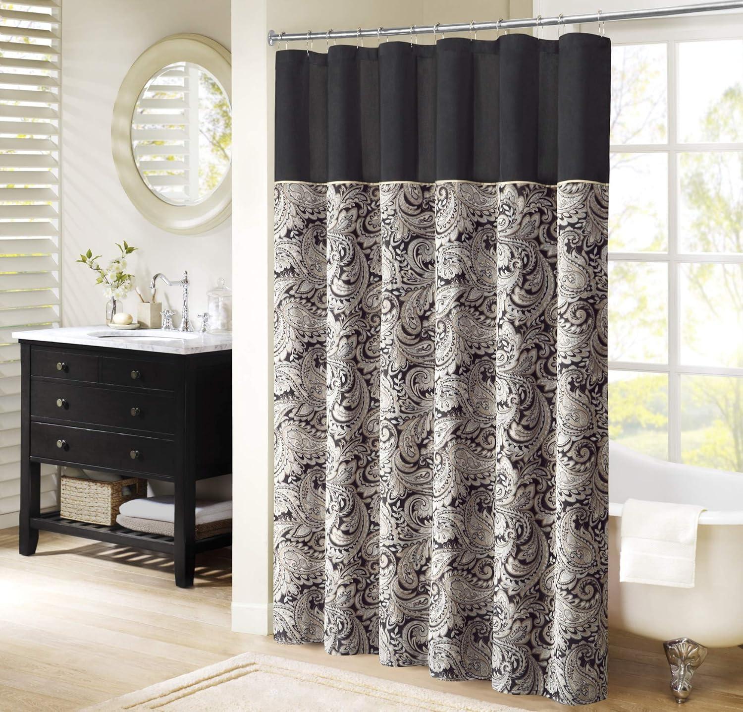 Madison Park Aubrey Paisley Jacquard Shower Curtain