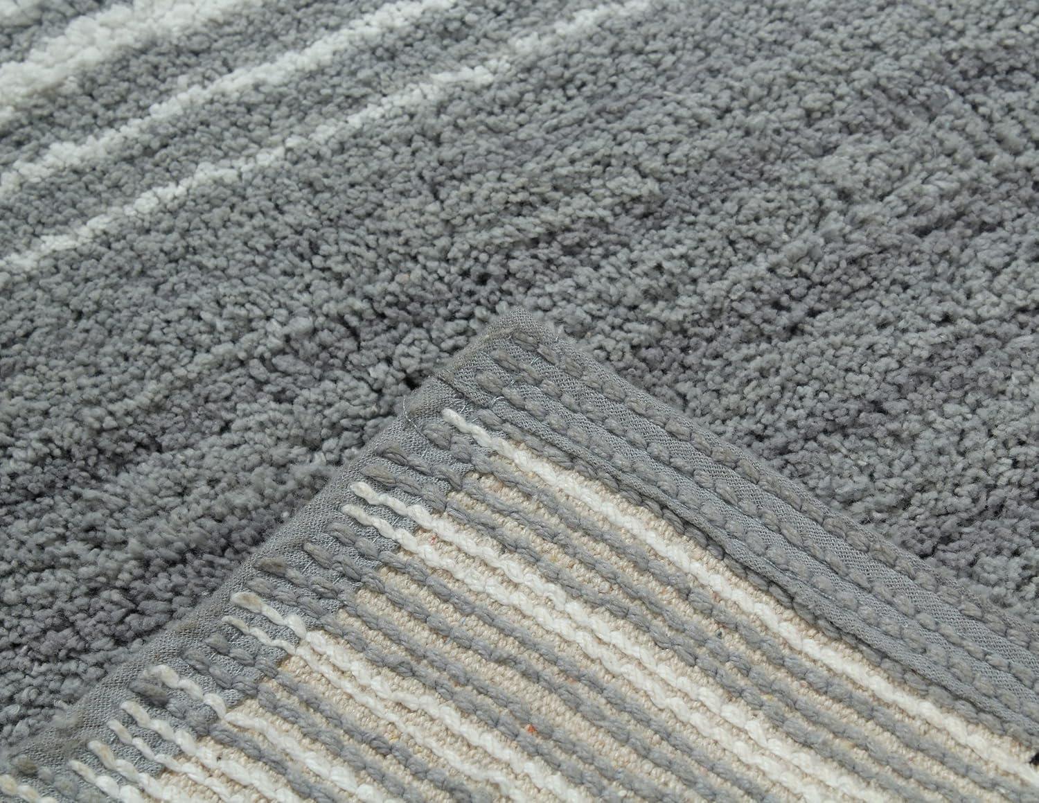 Home Weavers Gradation Collection 100% Cotton Bath Rug, Soft & Absorbent Bath Mat, Non-Slip, Machine Washable Rug for Bath Floor, 20"x20" Contour, Gray