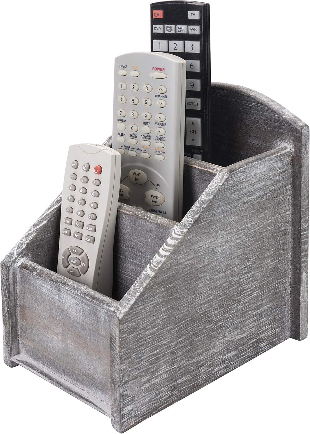 MyGift Gray/White Remote Control Holder