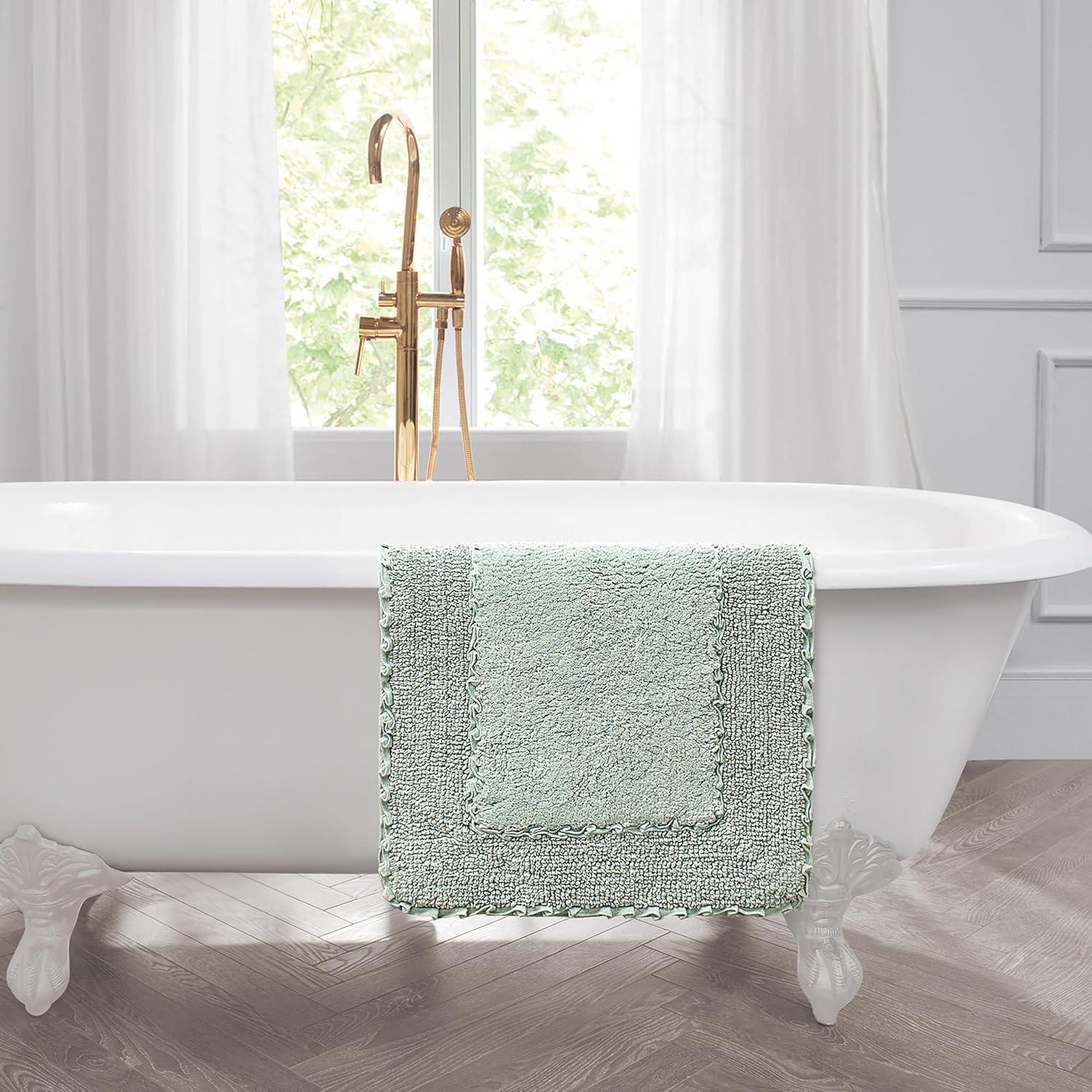 Laura Ashley Laura Ashley Ruffle 100% Cotton Bath Rugs