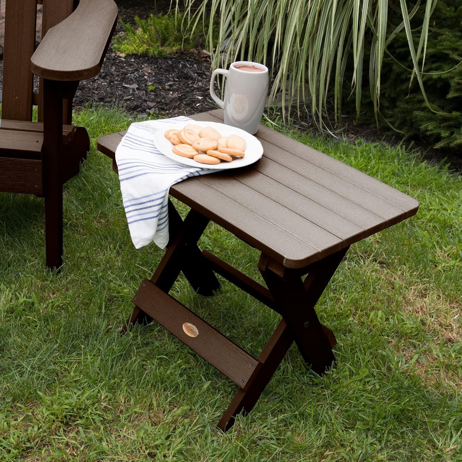 Highwood Folding Adirondack Side Table - 20" L x 13.8" W x 17.2" H, Outdoor, Eco-friendly, Synthetic Wood