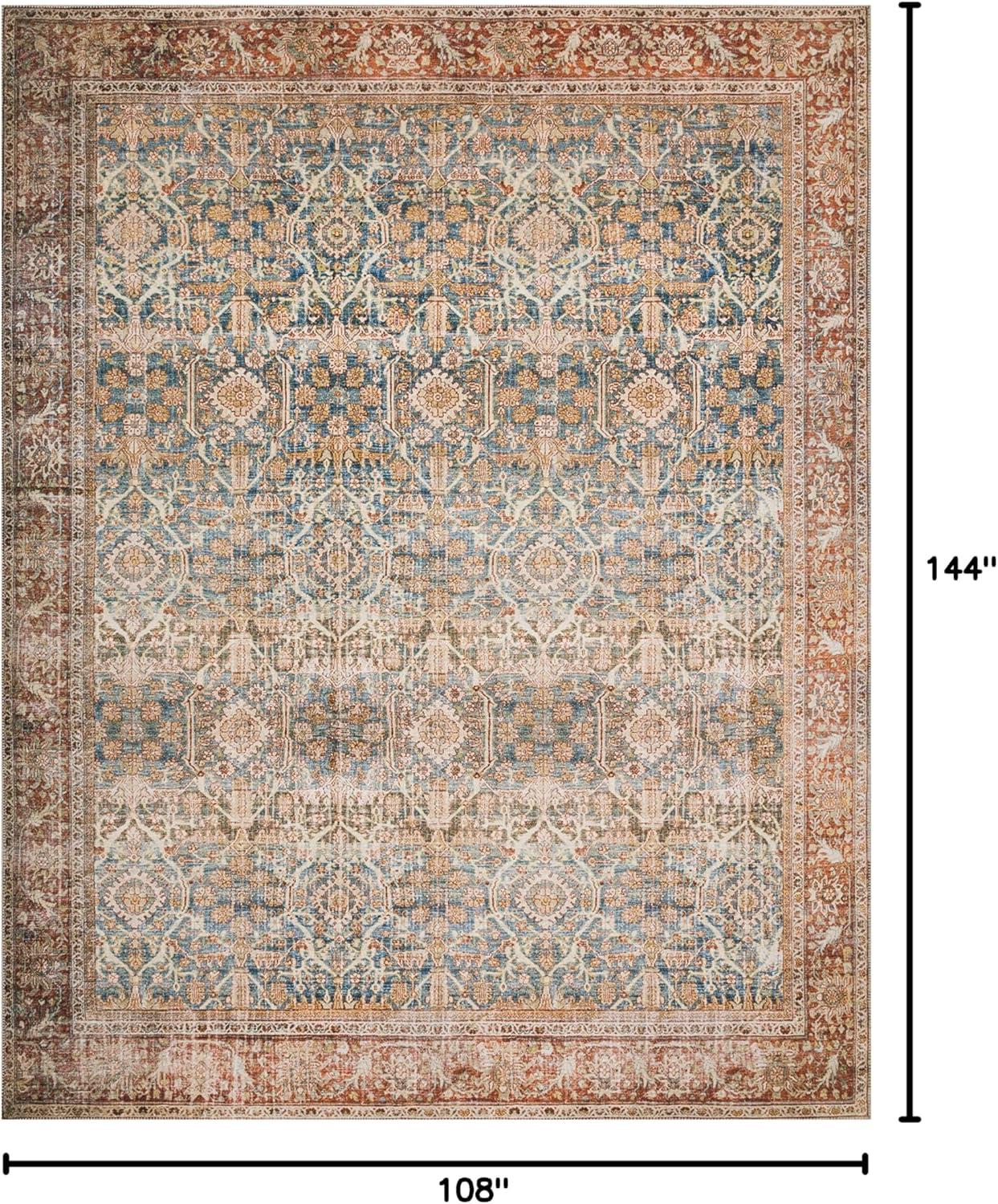 Loloi II Layla Printed Oriental Distressed Ocean / Rust Area Rug