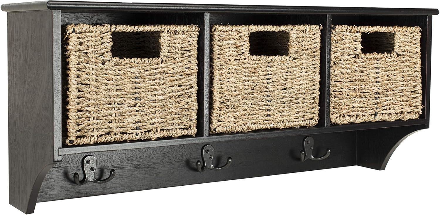 Finley Hanging 3 Basket Wall Rack - Black - Safavieh