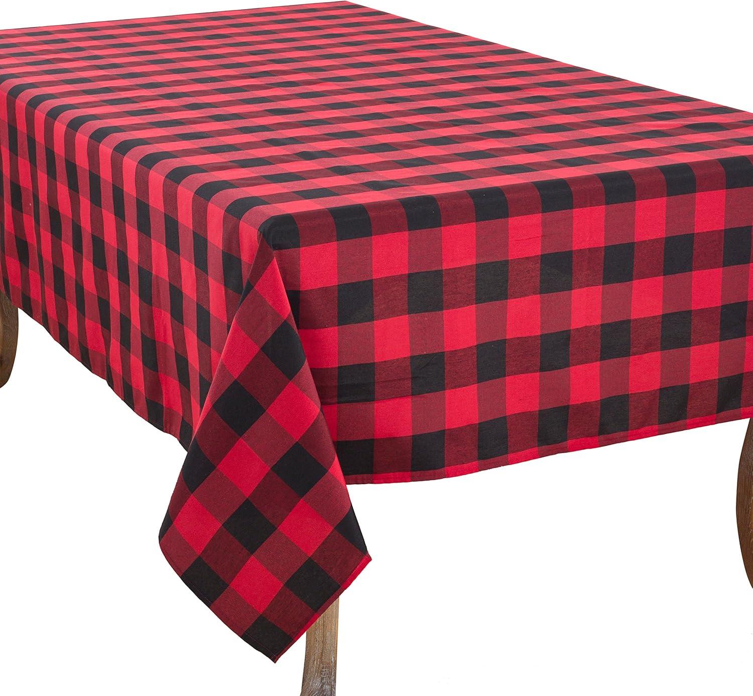 Saro Lifestyle Cotton Blend Buffalo Plaid Tablecloth